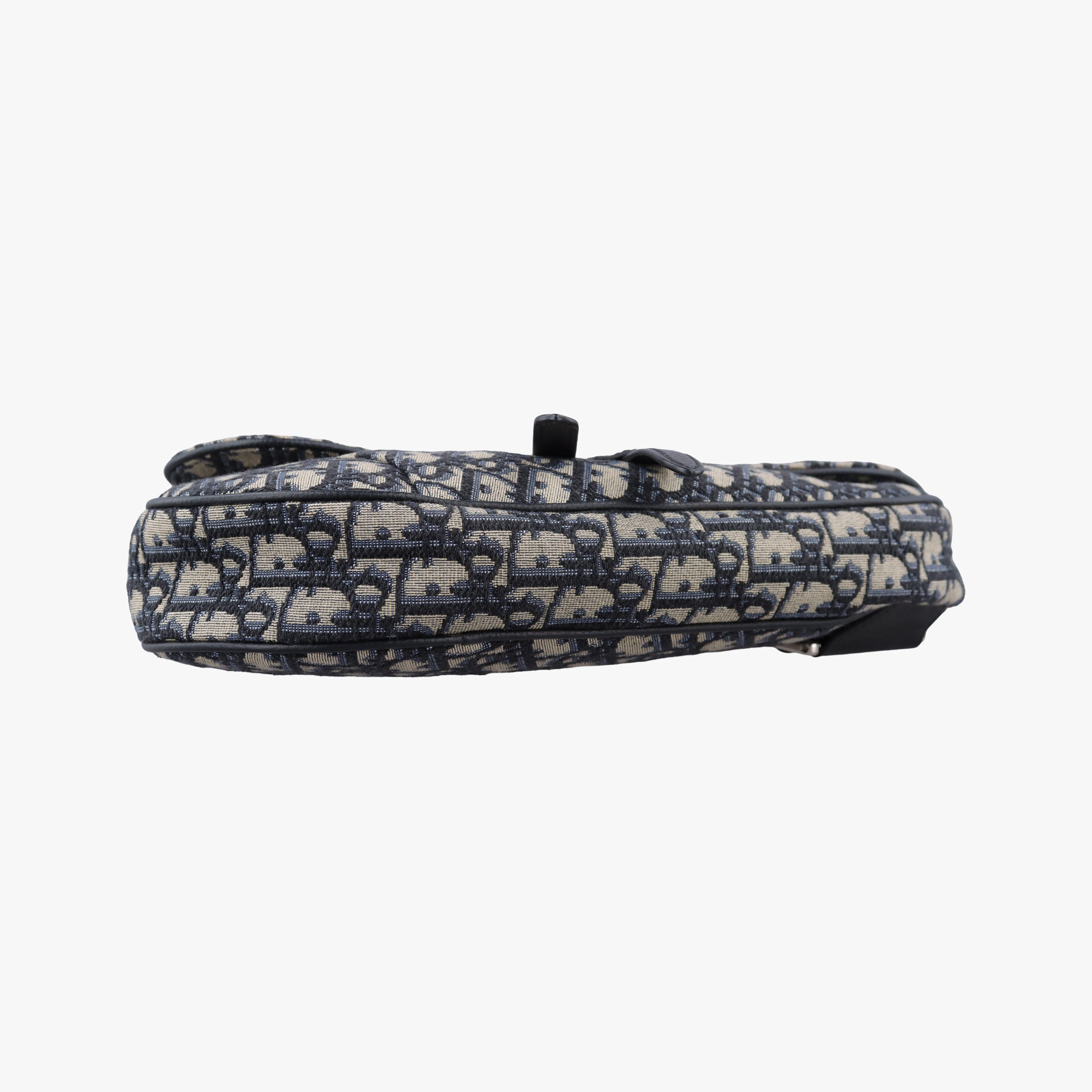 Pre-owned Christian Dior saddle Navy Jacquard×Leather  bum bag/waist bag | stylenewstar