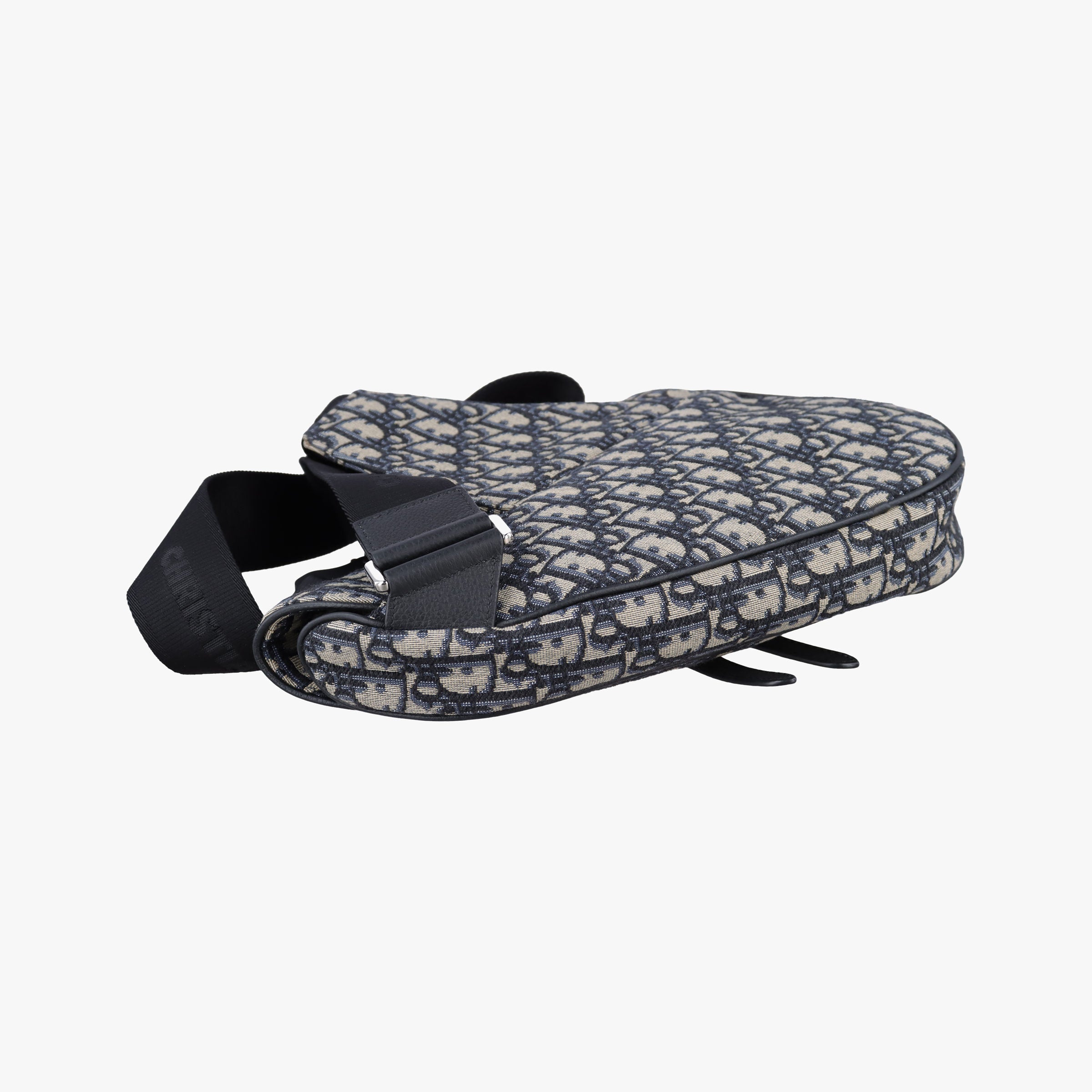 Pre-owned Christian Dior saddle Navy Jacquard×Leather  bum bag/waist bag | stylenewstar