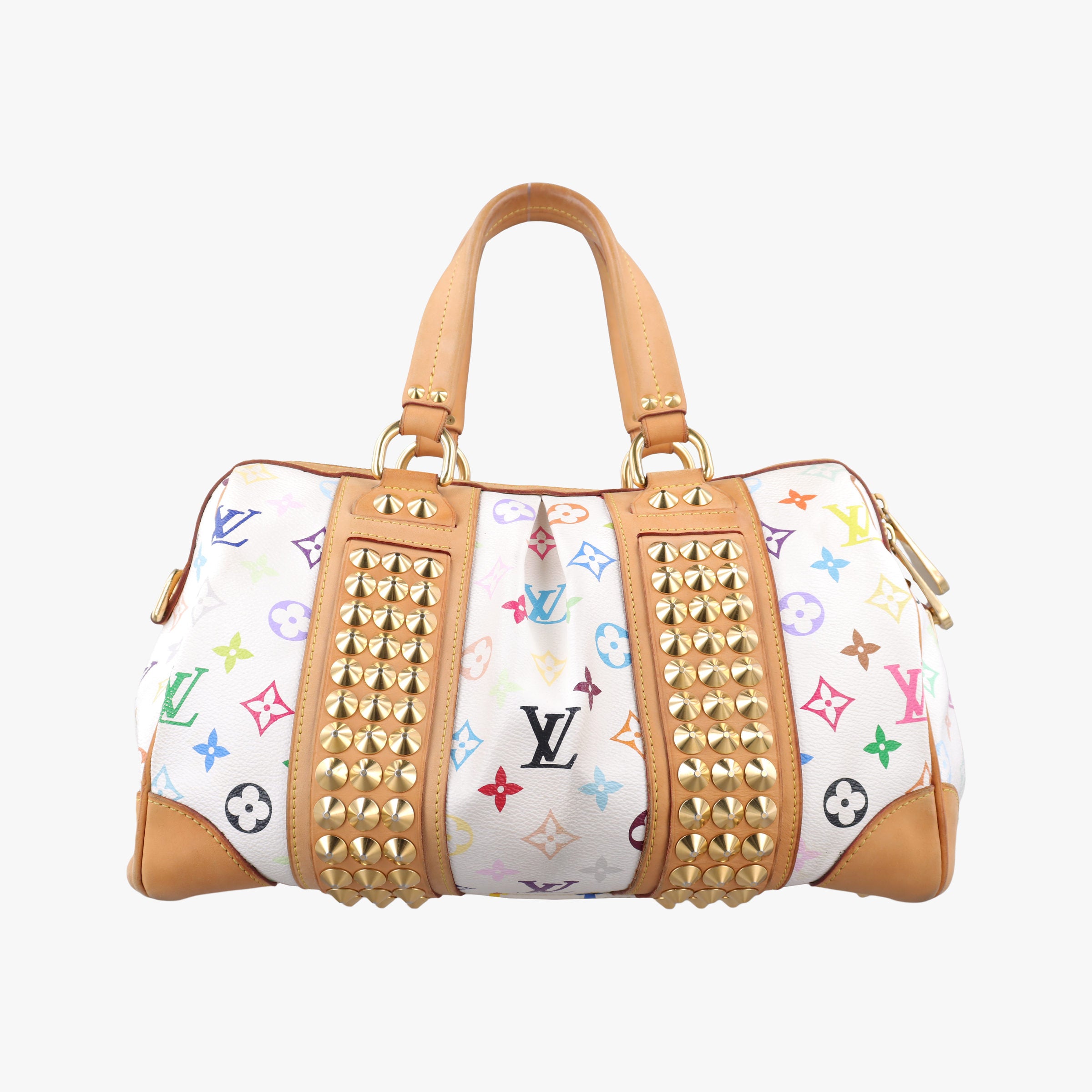 Pre-owned Louis Vuitton COURTNEY　MM white Monogram Multicolor M45641 handbag | stylenewstar