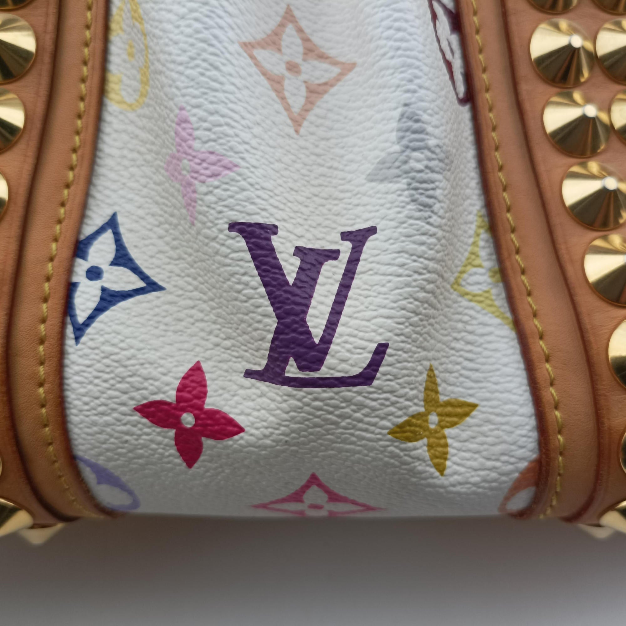 Pre-owned Louis Vuitton COURTNEY　MM white Monogram Multicolor M45641 handbag | stylenewstar