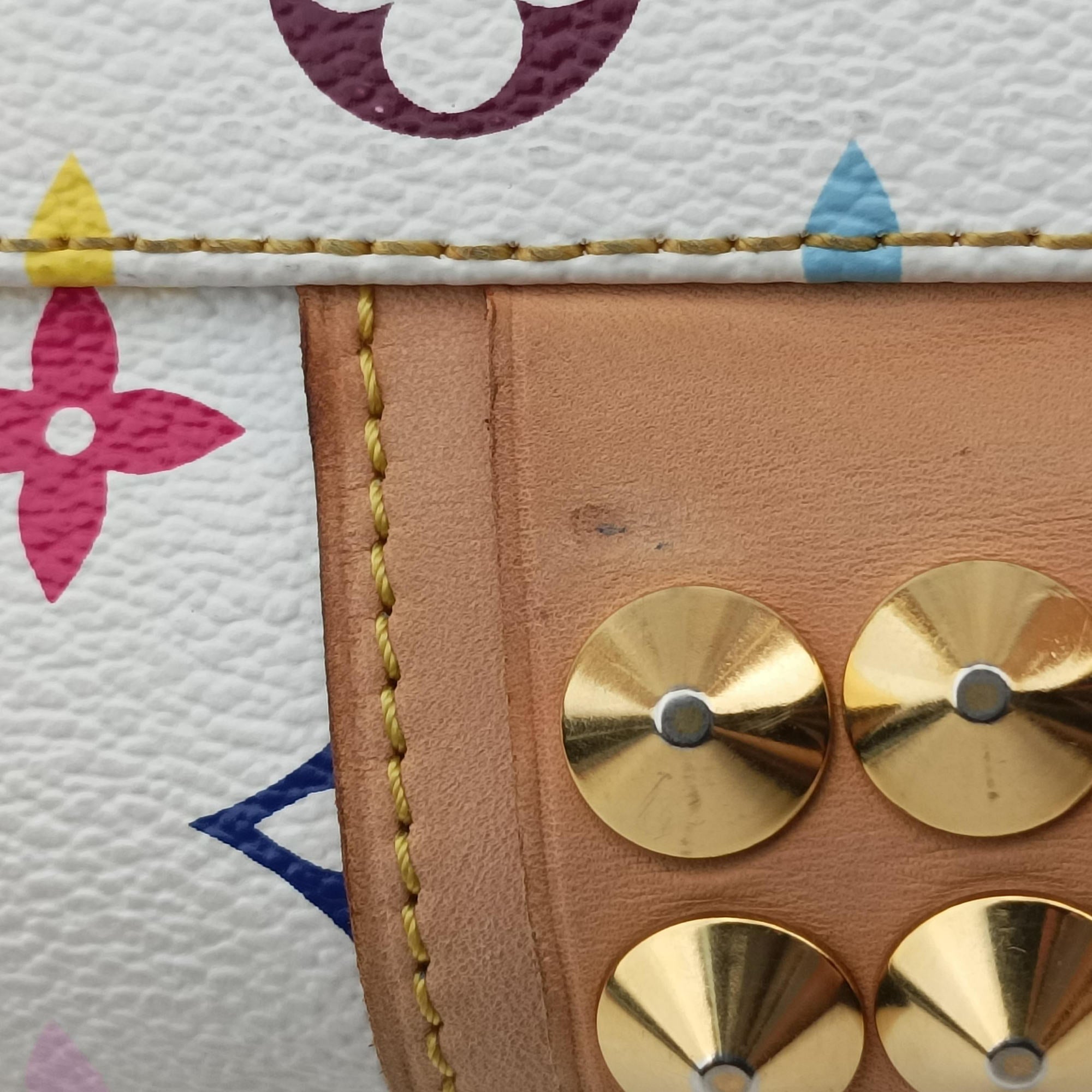 Pre-owned Louis Vuitton COURTNEY　MM white Monogram Multicolor M45641 handbag | stylenewstar