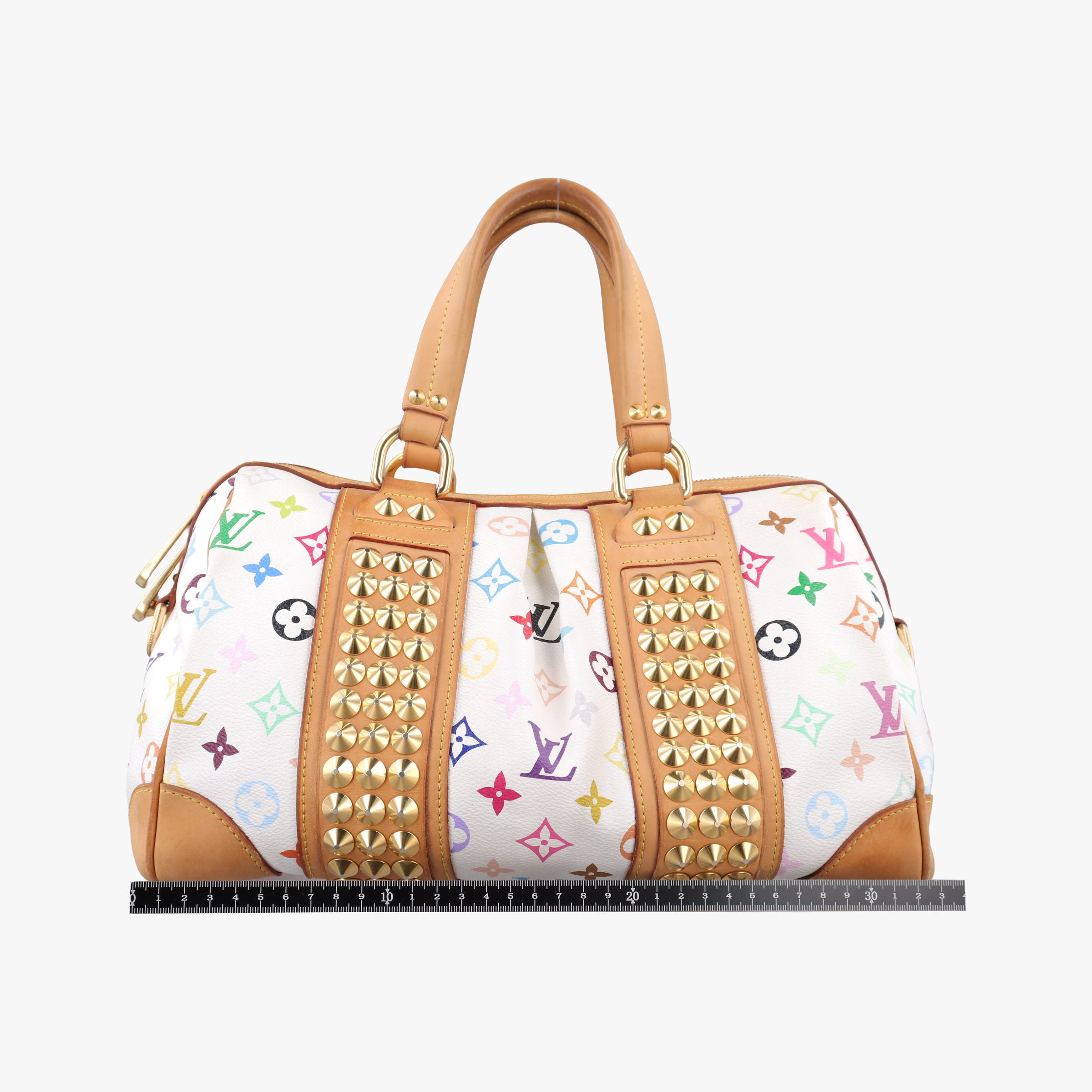Pre-owned Louis Vuitton COURTNEY　MM white Monogram Multicolor M45641 handbag | stylenewstar