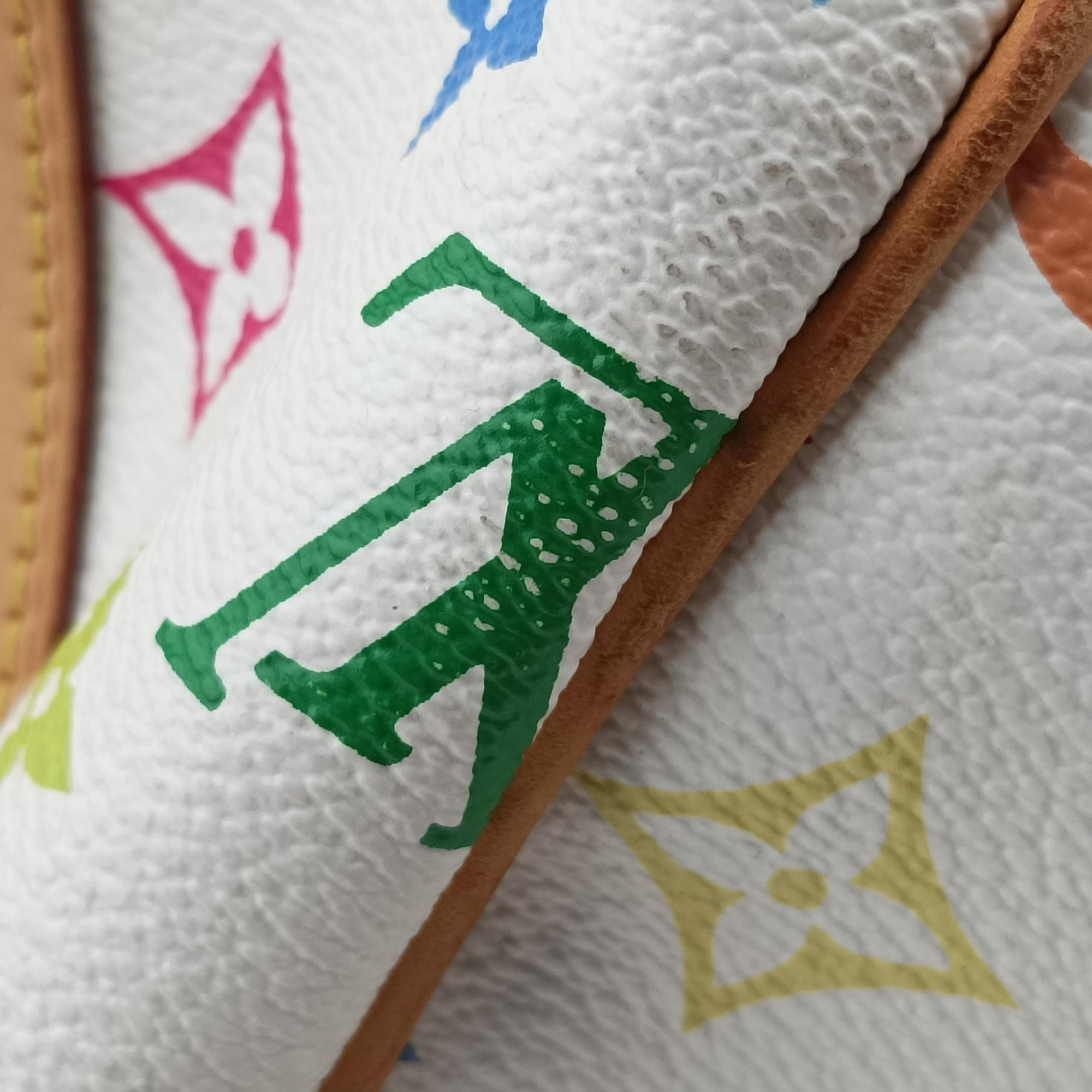 Pre-owned Louis Vuitton COURTNEY　MM white Monogram Multicolor M45641 handbag | stylenewstar