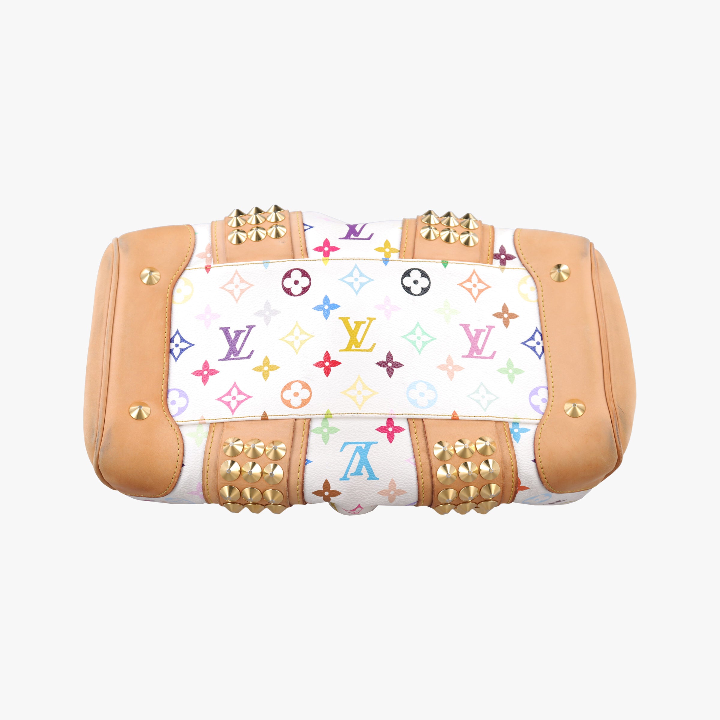 Pre-owned Louis Vuitton COURTNEY　MM white Monogram Multicolor M45641 handbag | stylenewstar