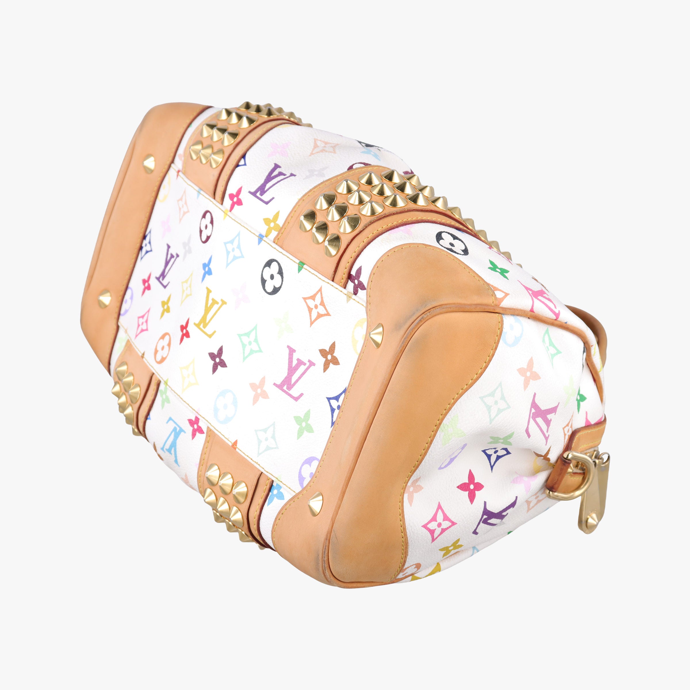Pre-owned Louis Vuitton COURTNEY　MM white Monogram Multicolor M45641 handbag | stylenewstar