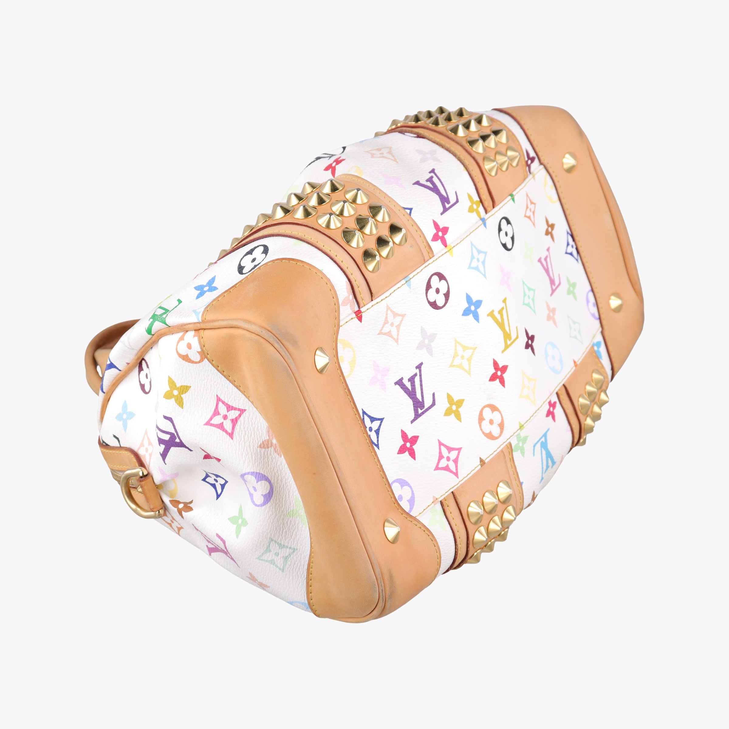 Pre-owned Louis Vuitton COURTNEY　MM white Monogram Multicolor M45641 handbag | stylenewstar