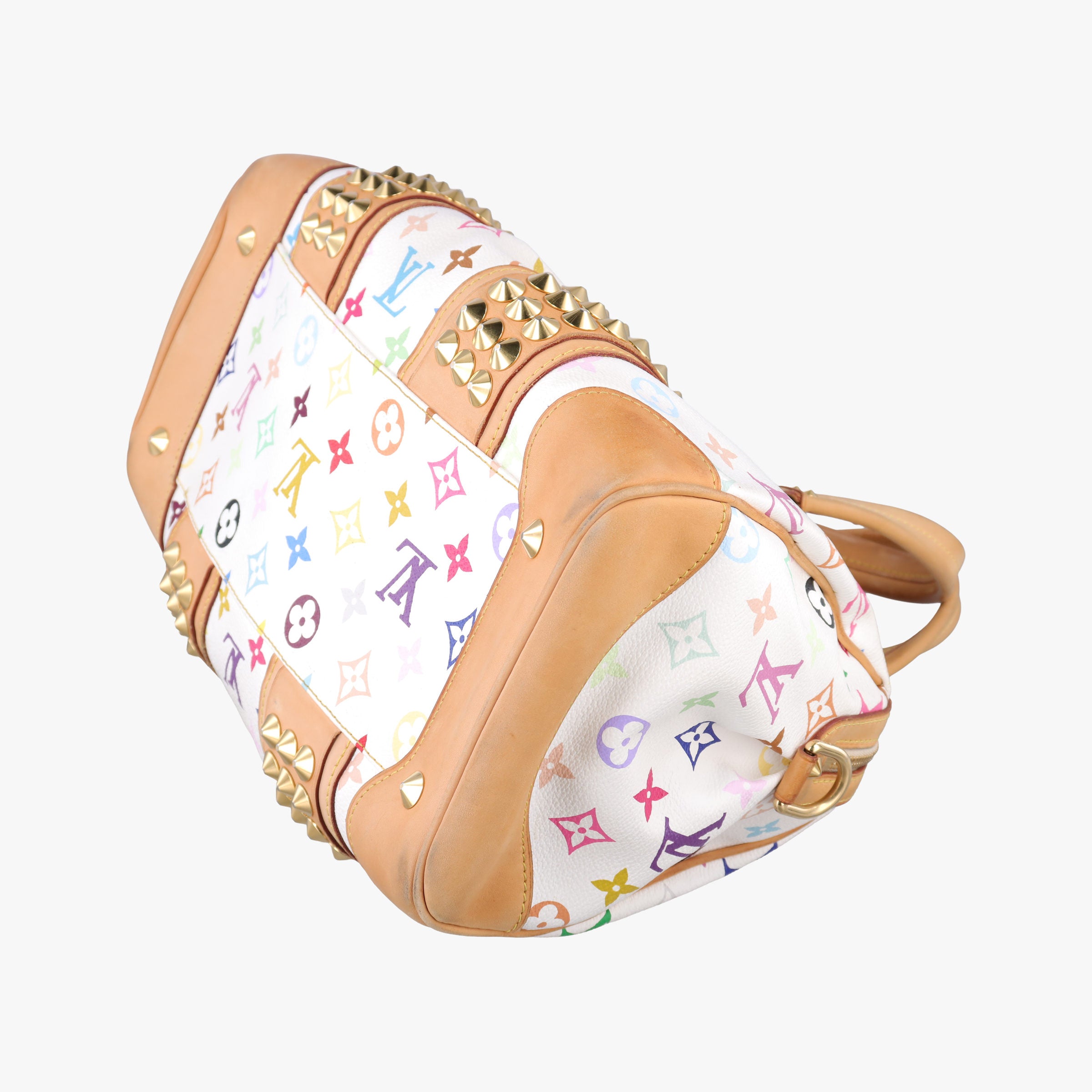 Pre-owned Louis Vuitton COURTNEY　MM white Monogram Multicolor M45641 handbag | stylenewstar