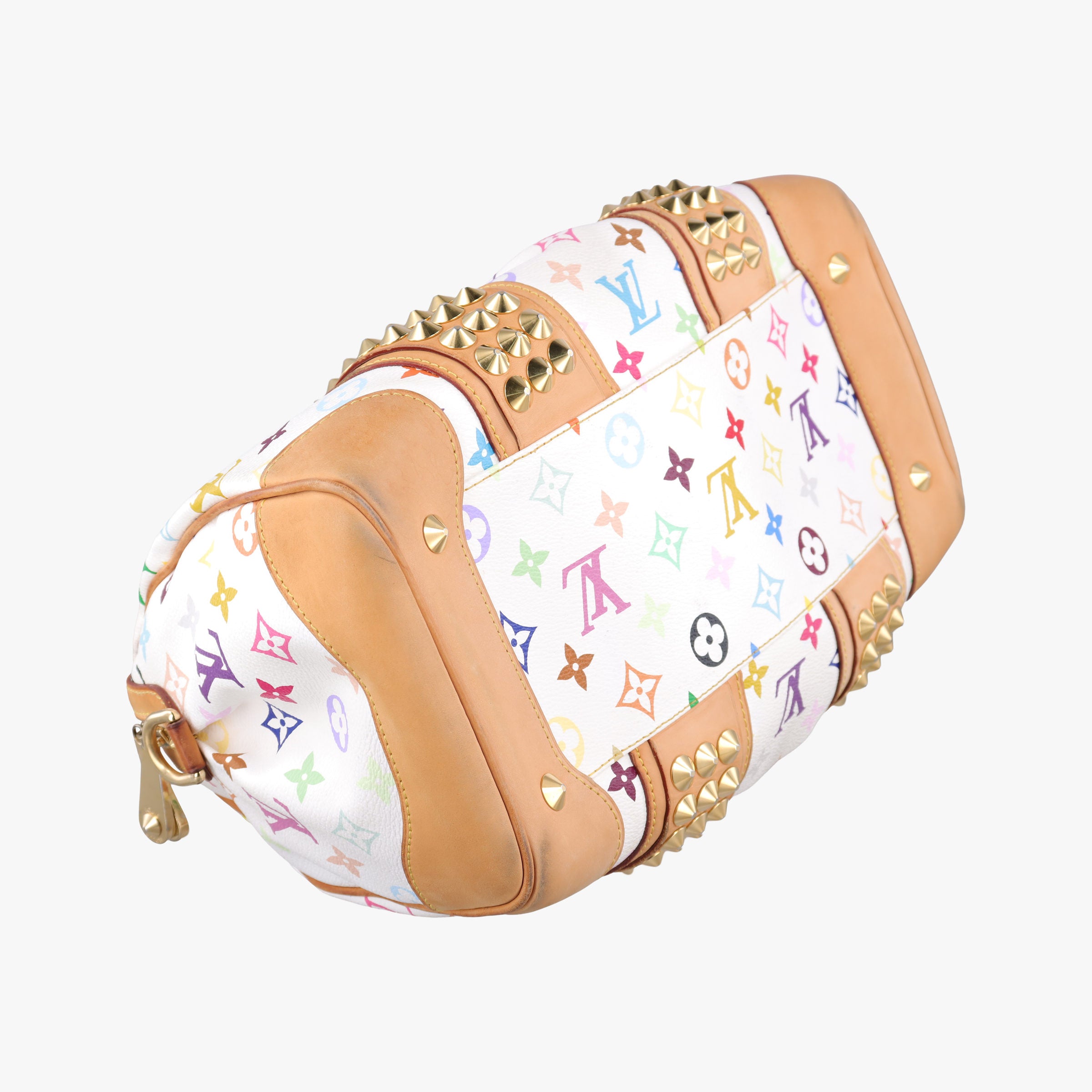 Pre-owned Louis Vuitton COURTNEY　MM white Monogram Multicolor M45641 handbag | stylenewstar