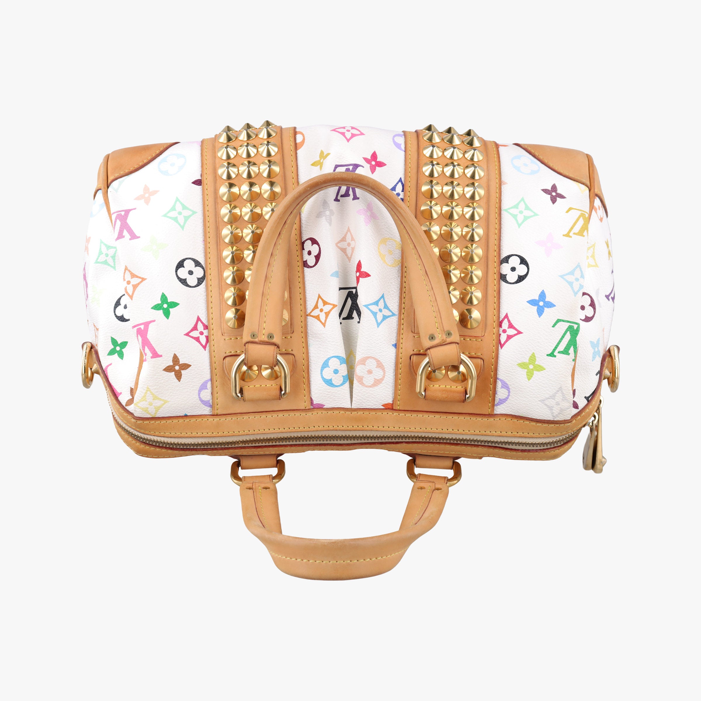 Pre-owned Louis Vuitton COURTNEY　MM white Monogram Multicolor M45641 handbag | stylenewstar