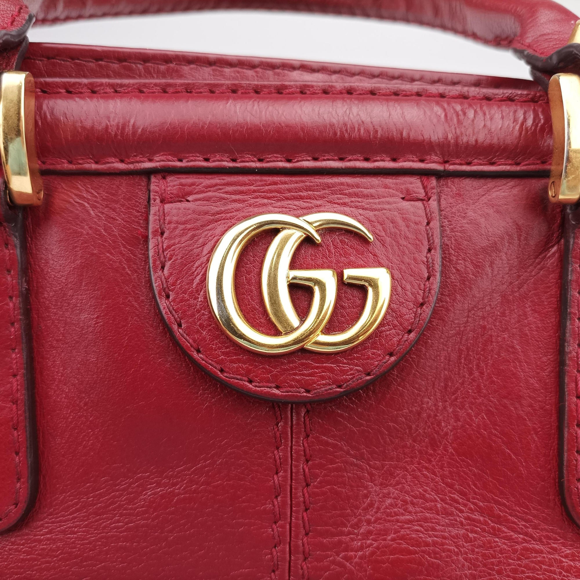 Pre-owned Gucci Re(Belle) Red Leather 516459 shoulderbag | stylenewstar