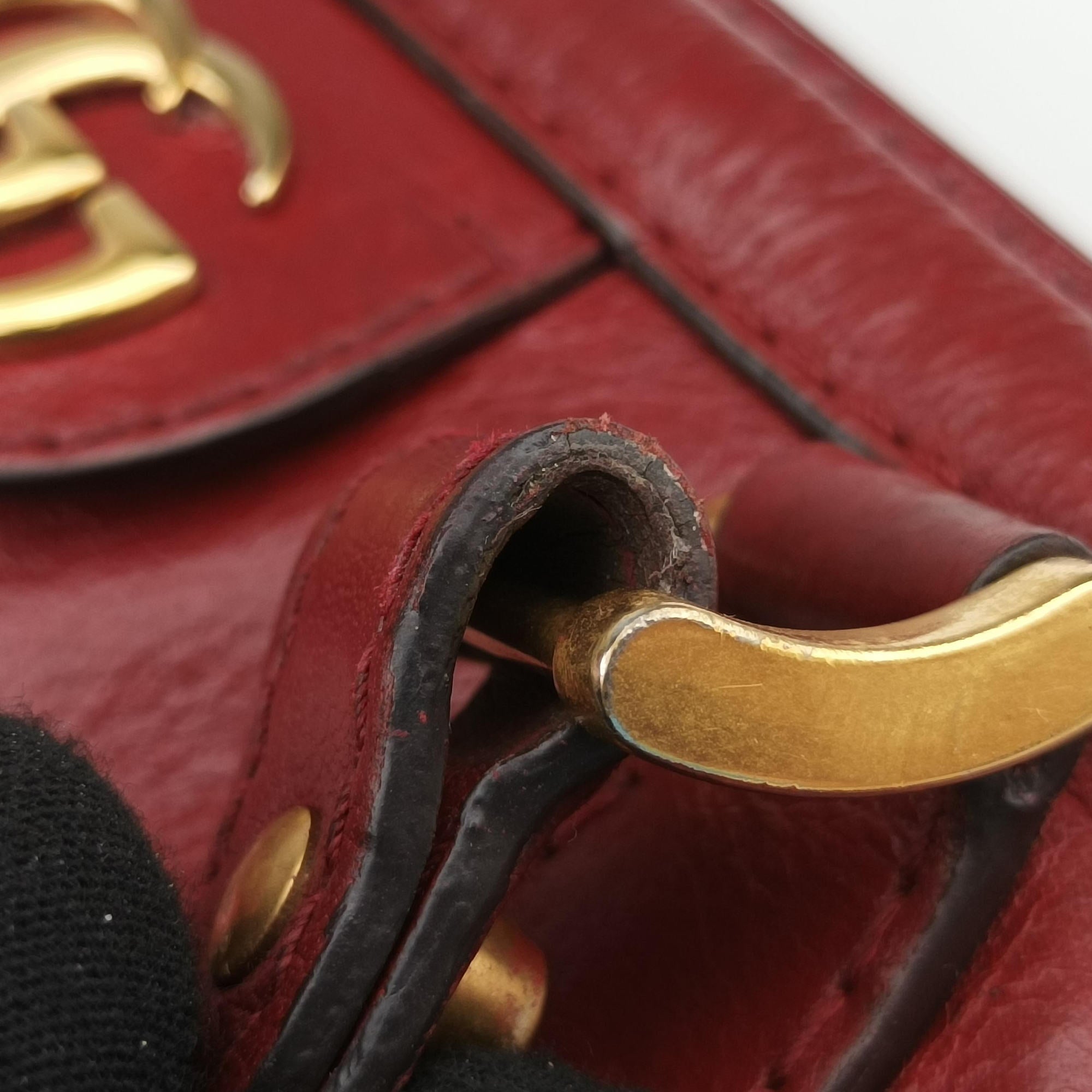 Pre-owned Gucci Re(Belle) Red Leather 516459 shoulderbag | stylenewstar
