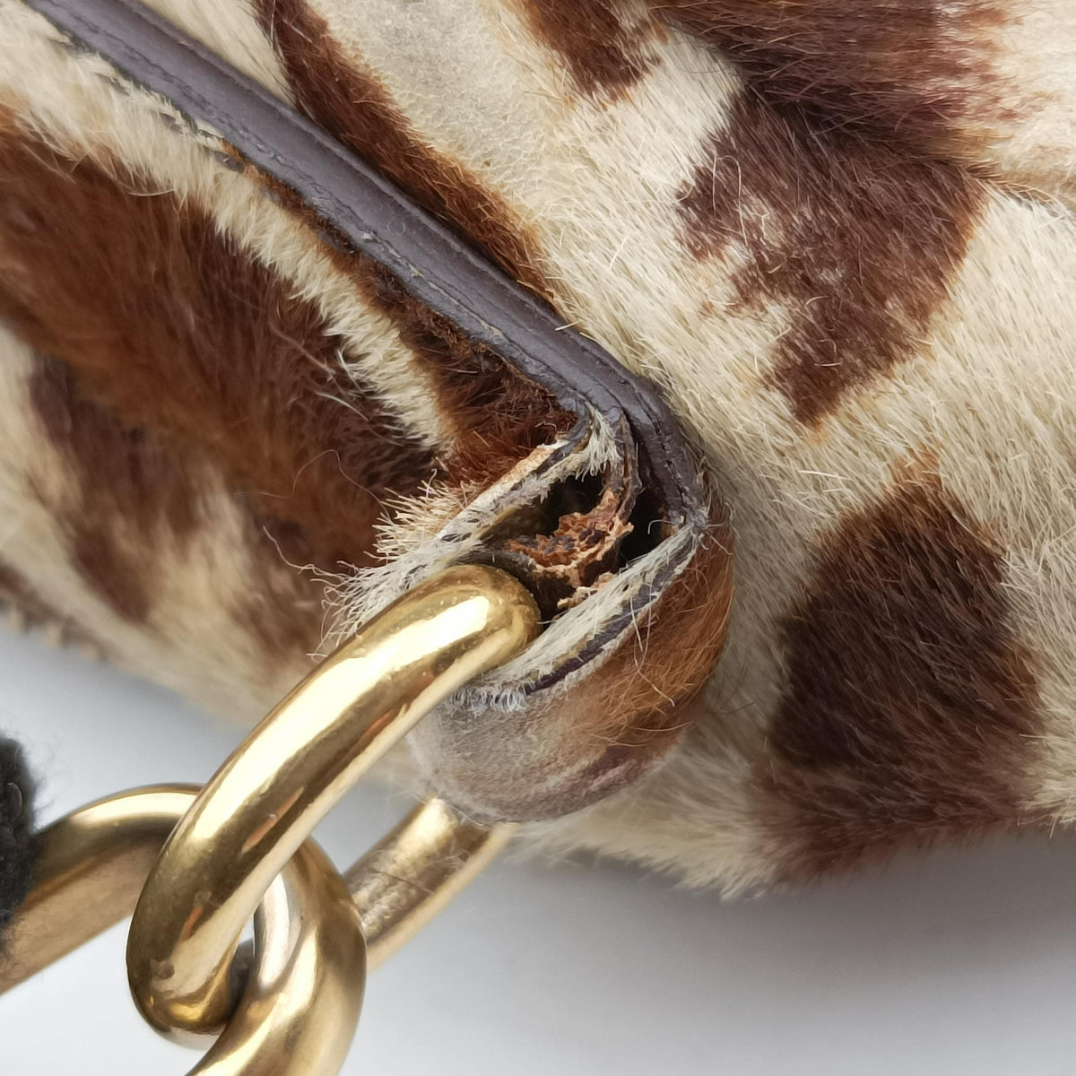 Pre-owned Prada Leopard print Multicolour ponyhair　  shoulderbag | stylenewstar