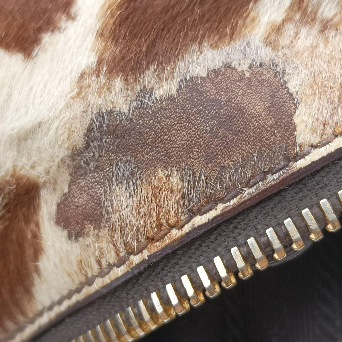Pre-owned Prada Leopard print Multicolour ponyhair　  shoulderbag | stylenewstar