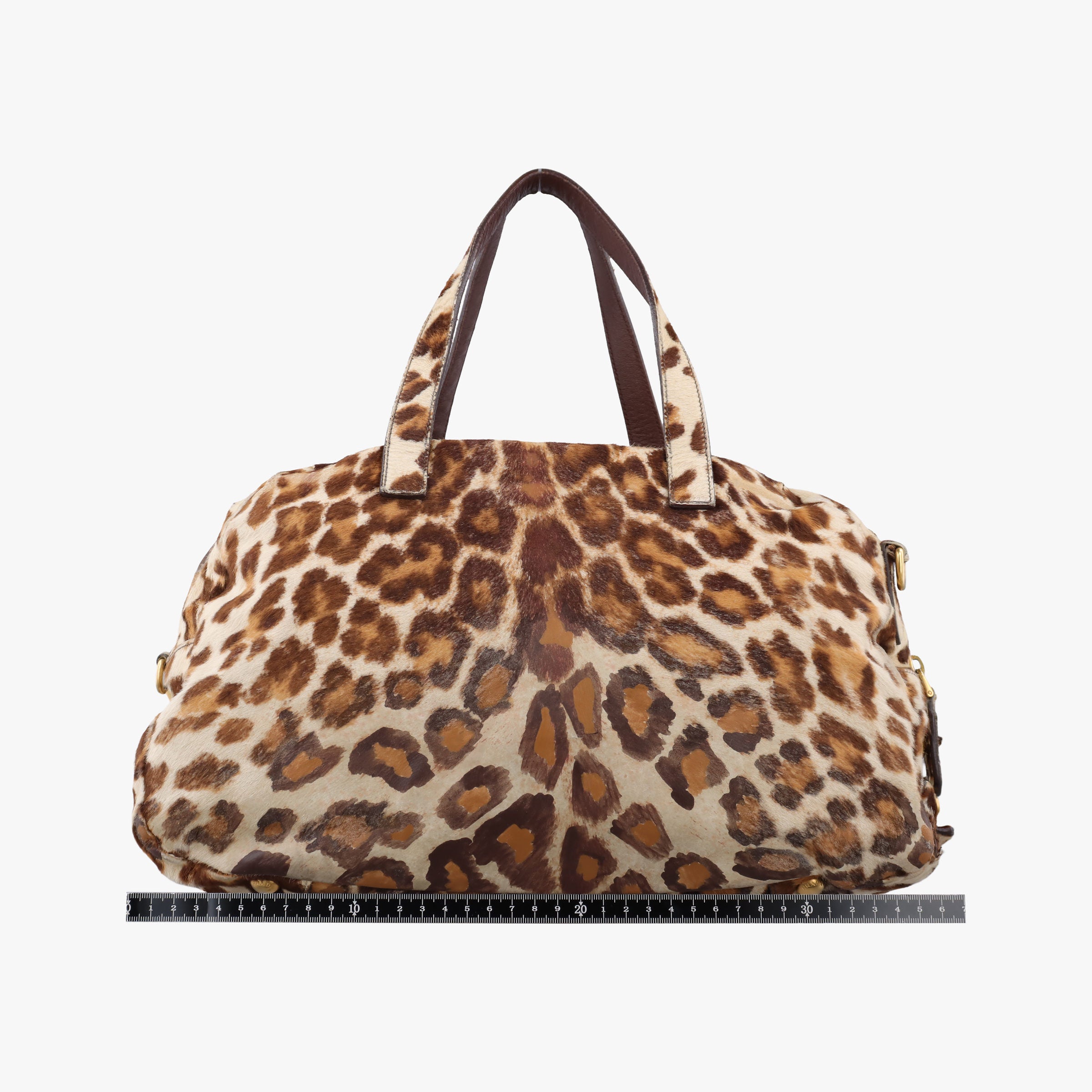 Pre-owned Prada Leopard print Multicolour ponyhair　  shoulderbag | stylenewstar