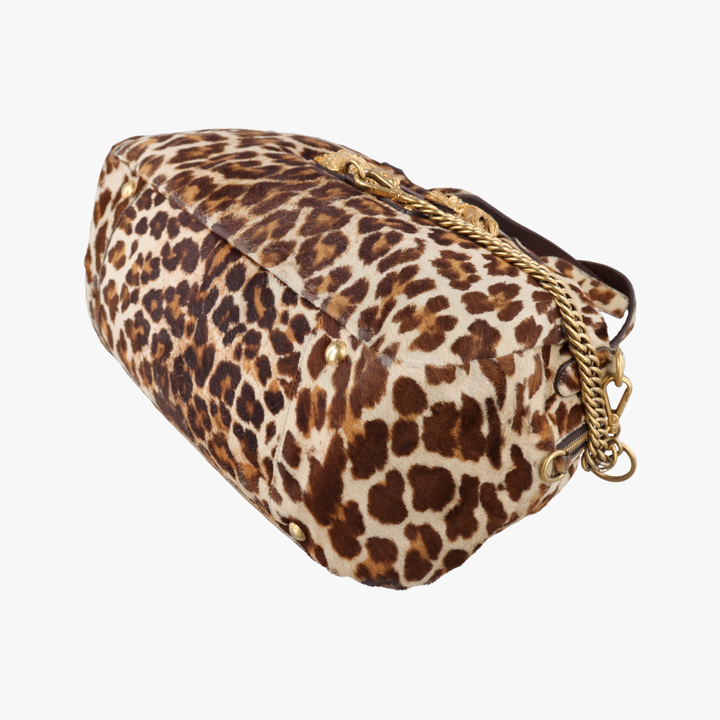 Pre-owned Prada Leopard print Multicolour ponyhair　  shoulderbag | stylenewstar