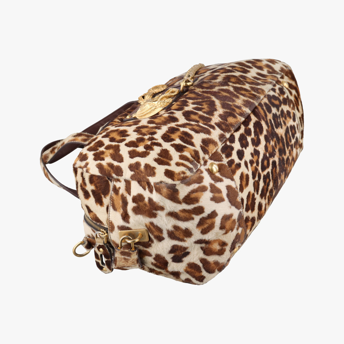 Pre-owned Prada Leopard print Multicolour ponyhair　  shoulderbag | stylenewstar