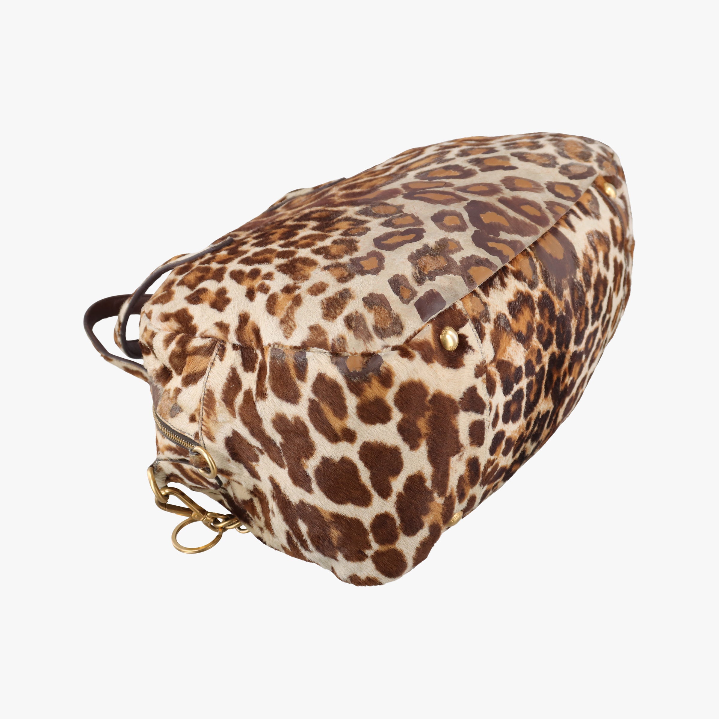 Pre-owned Prada Leopard print Multicolour ponyhair　  shoulderbag | stylenewstar