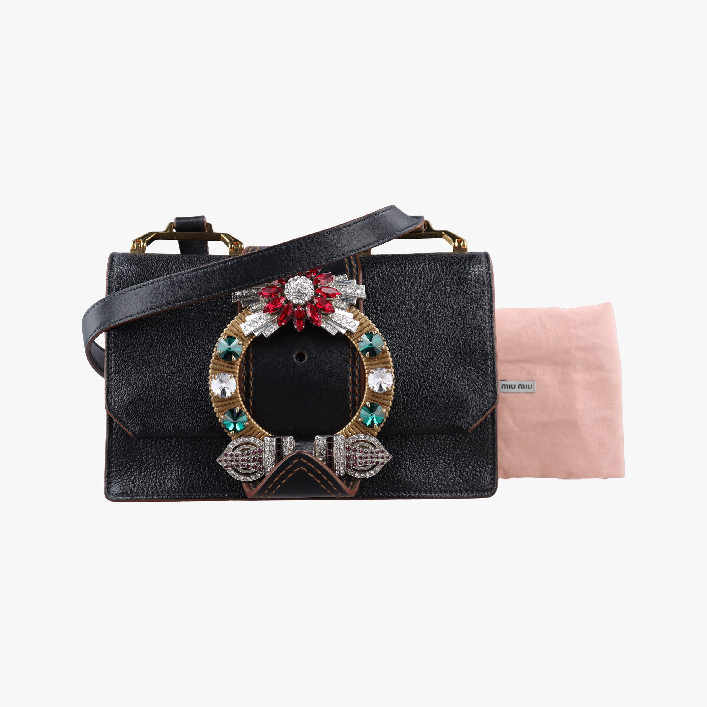 Pre-owned Miu Miu Miu Lady Black Leather  shoulderbag | stylenewstar