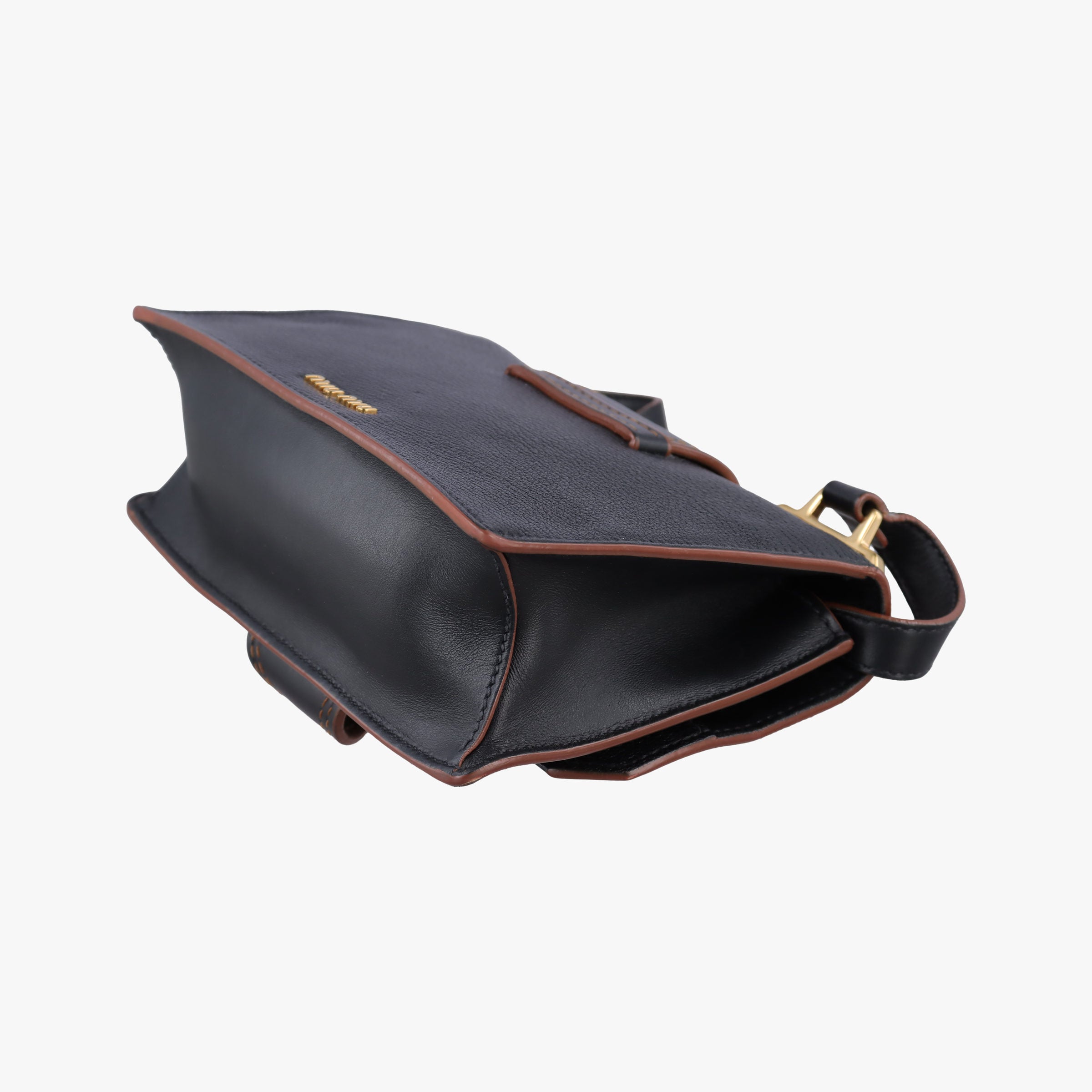Pre-owned Miu Miu Miu Lady Black Leather  shoulderbag | stylenewstar