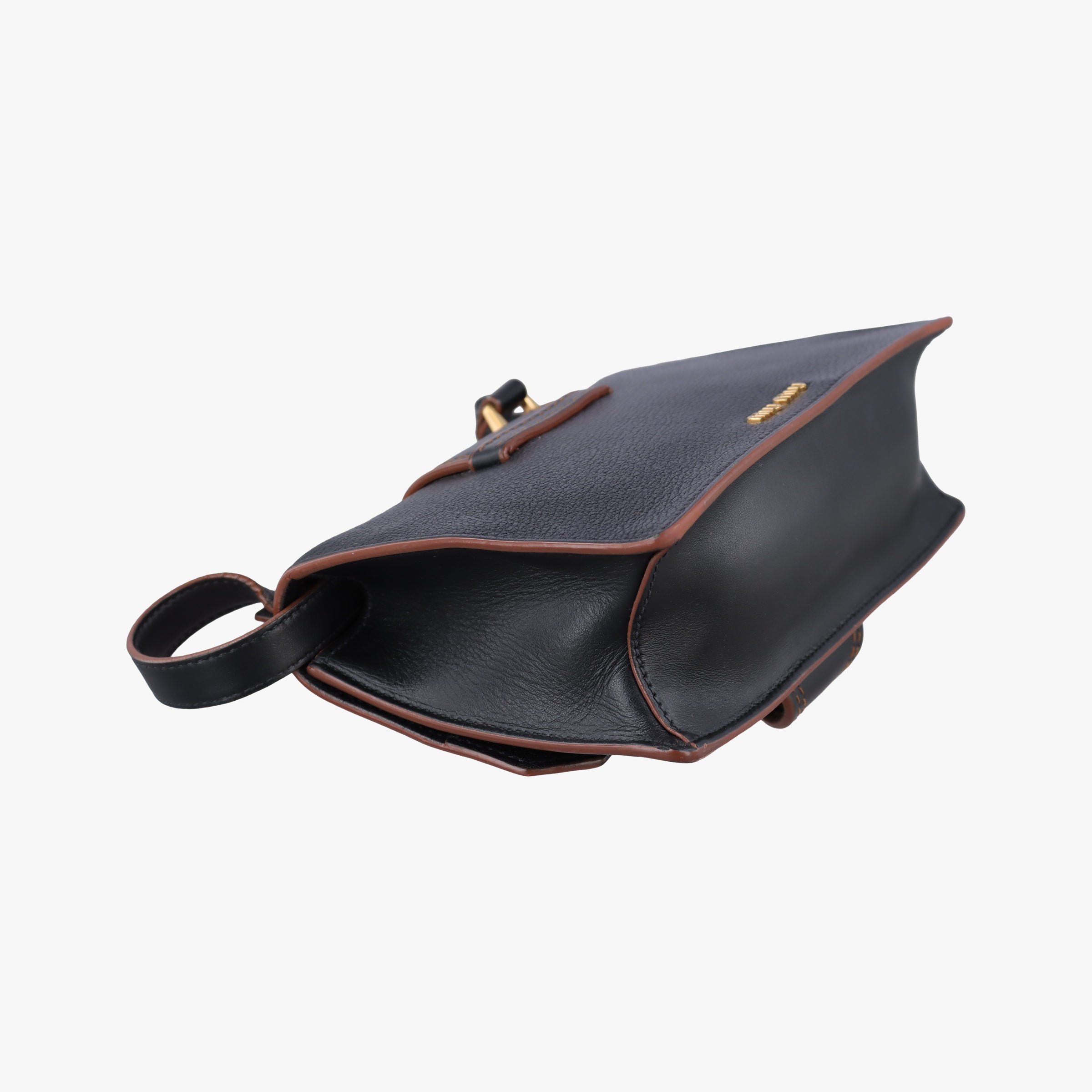 Pre-owned Miu Miu Miu Lady Black Leather  shoulderbag | stylenewstar