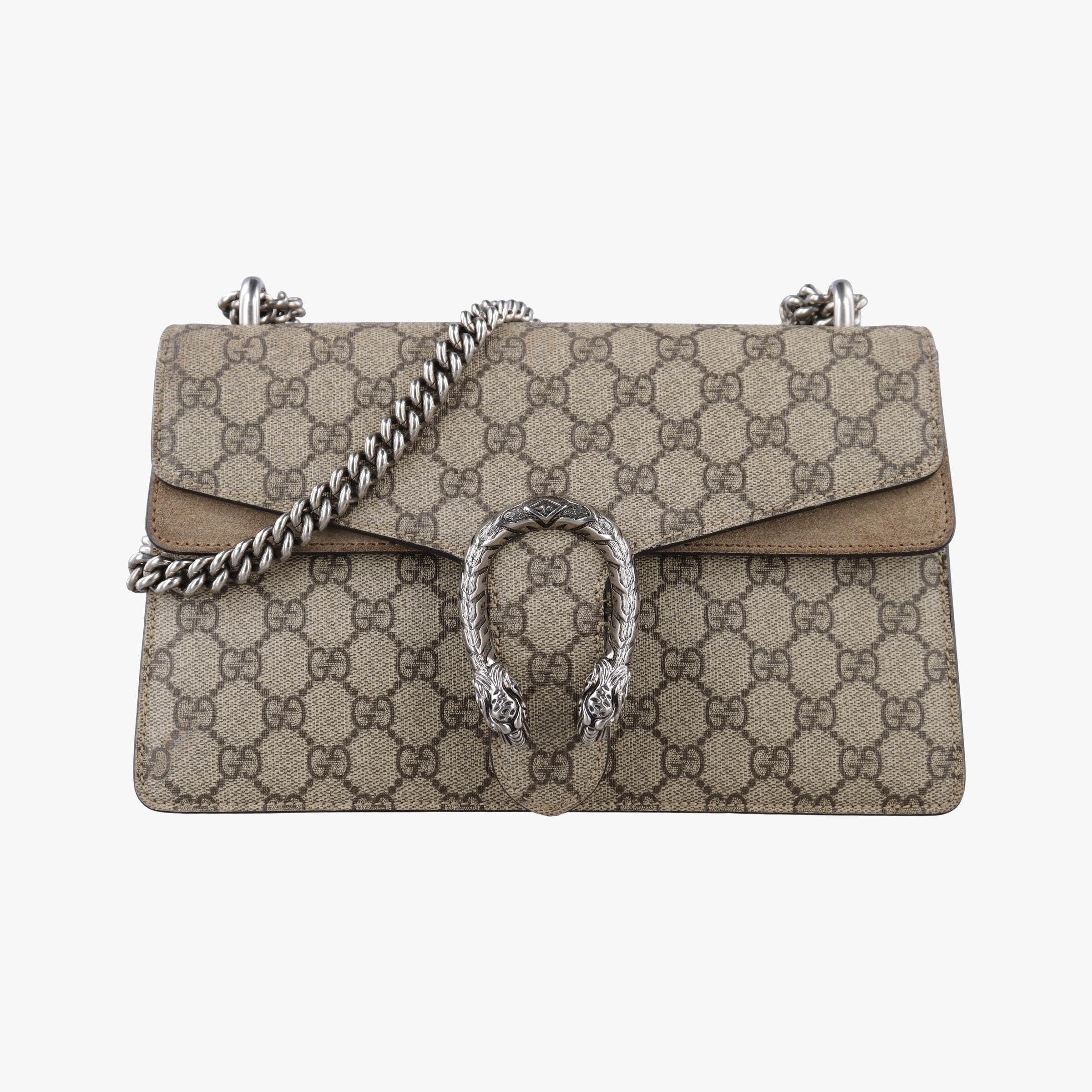 Pre-owned Gucci Dionysus Beige×Brown PVC coated canvas × suede 400249 shoulderbag | stylenewstar