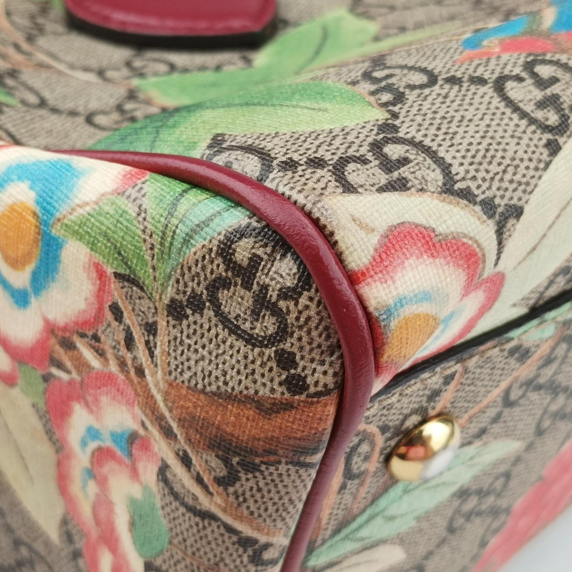Vintage Gucci GG SUPREME beige×Multicolour PVC coated canvas×Leather 409529 shoulderbag | stylenewstar