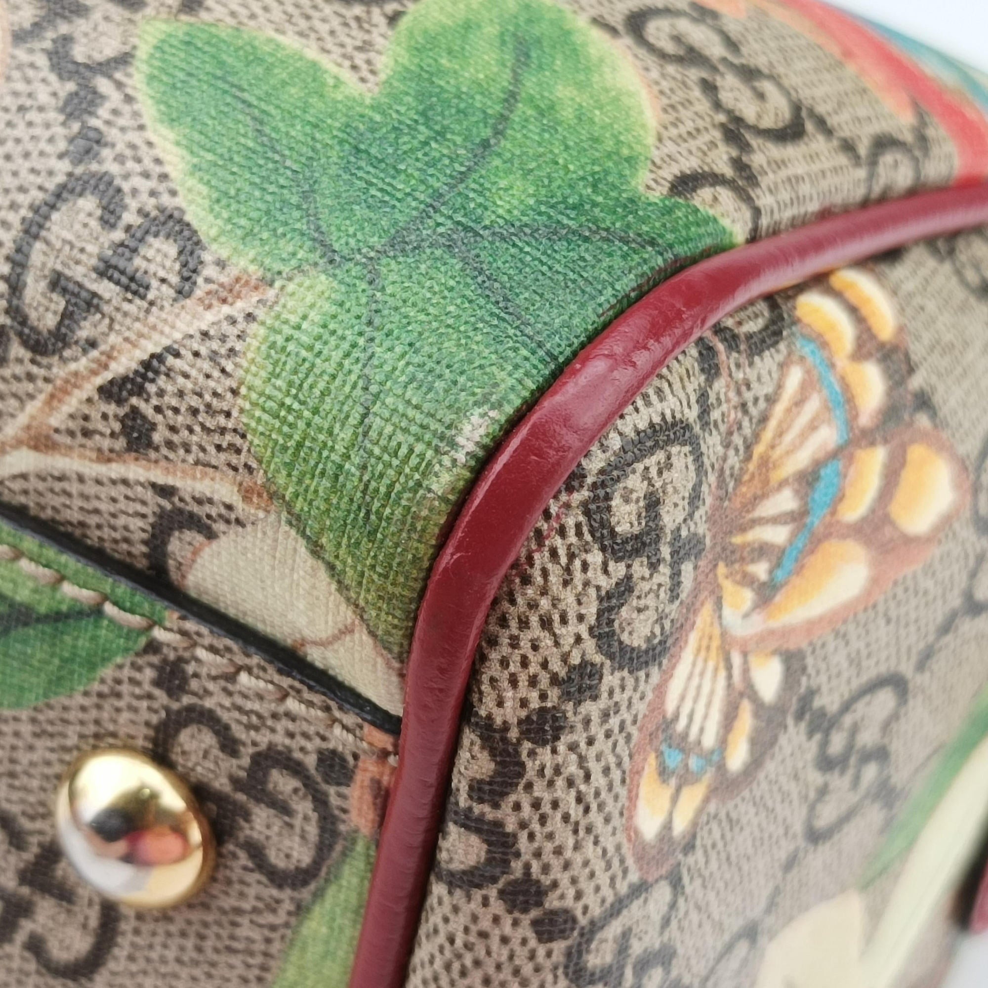 Vintage Gucci GG SUPREME beige×Multicolour PVC coated canvas×Leather 409529 shoulderbag | stylenewstar