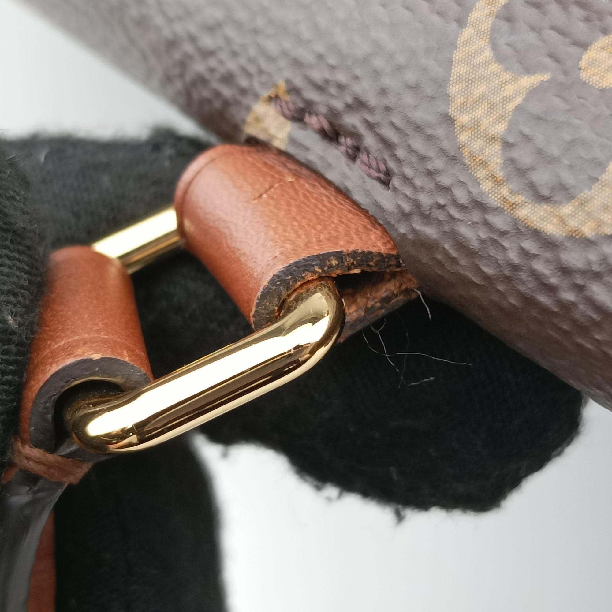 Pre-owned Louis Vuitton MARIGNAN brown×SESAME Monogram Canvas×calf leather M44544 shoulderbag | stylenewstar