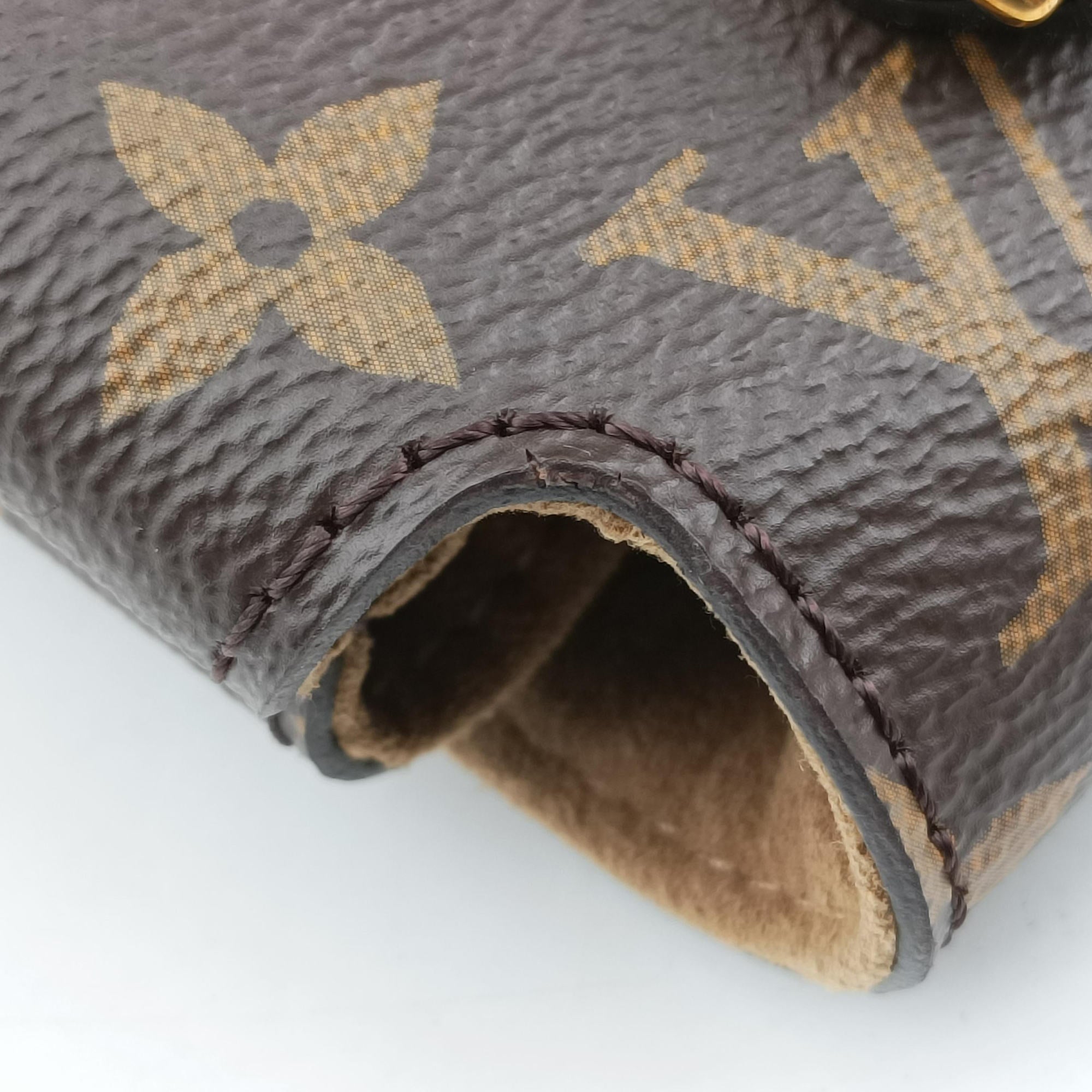 Pre-owned Louis Vuitton MARIGNAN brown×SESAME Monogram Canvas×calf leather M44544 shoulderbag | stylenewstar