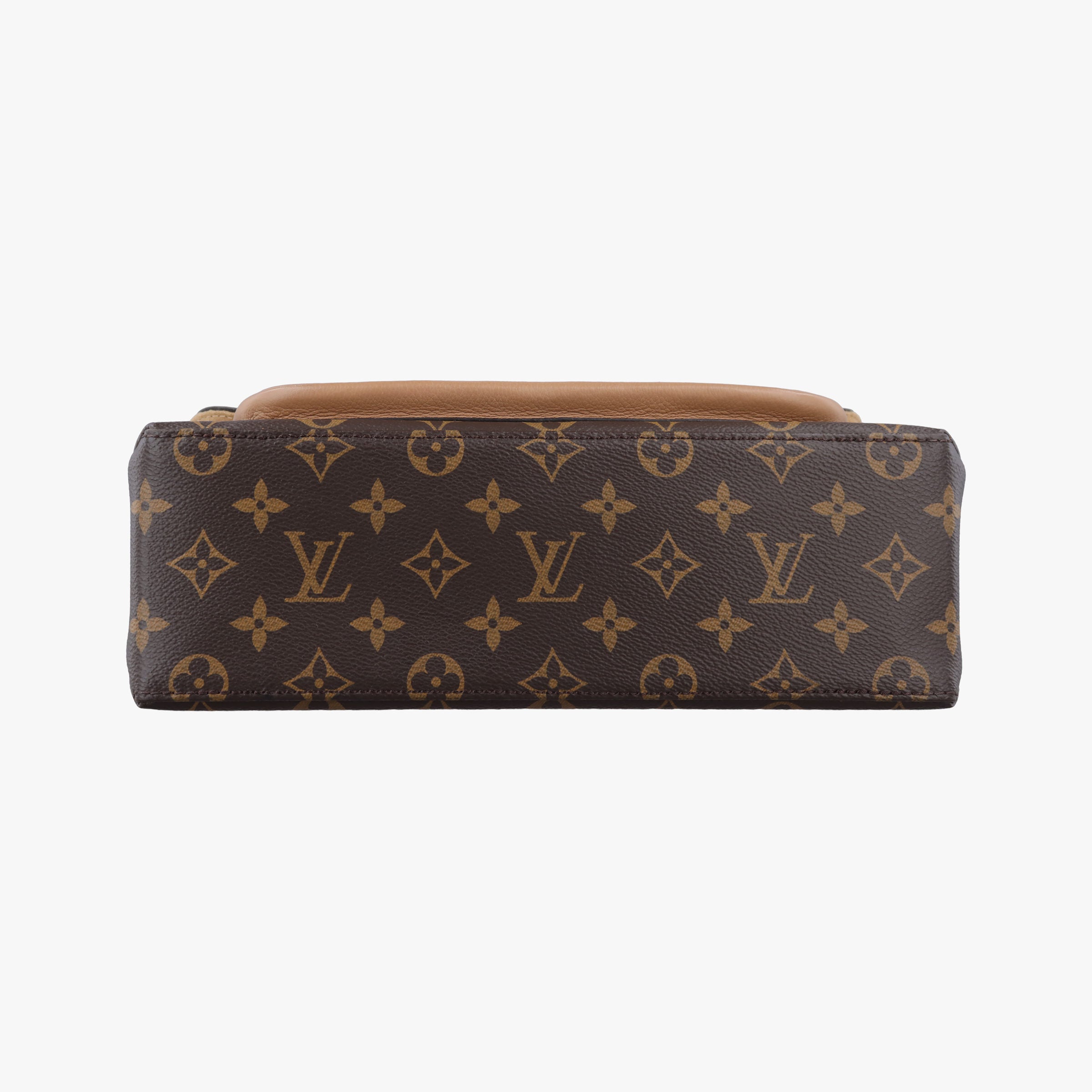 Pre-owned Louis Vuitton MARIGNAN brown×SESAME Monogram Canvas×calf leather M44544 shoulderbag | stylenewstar