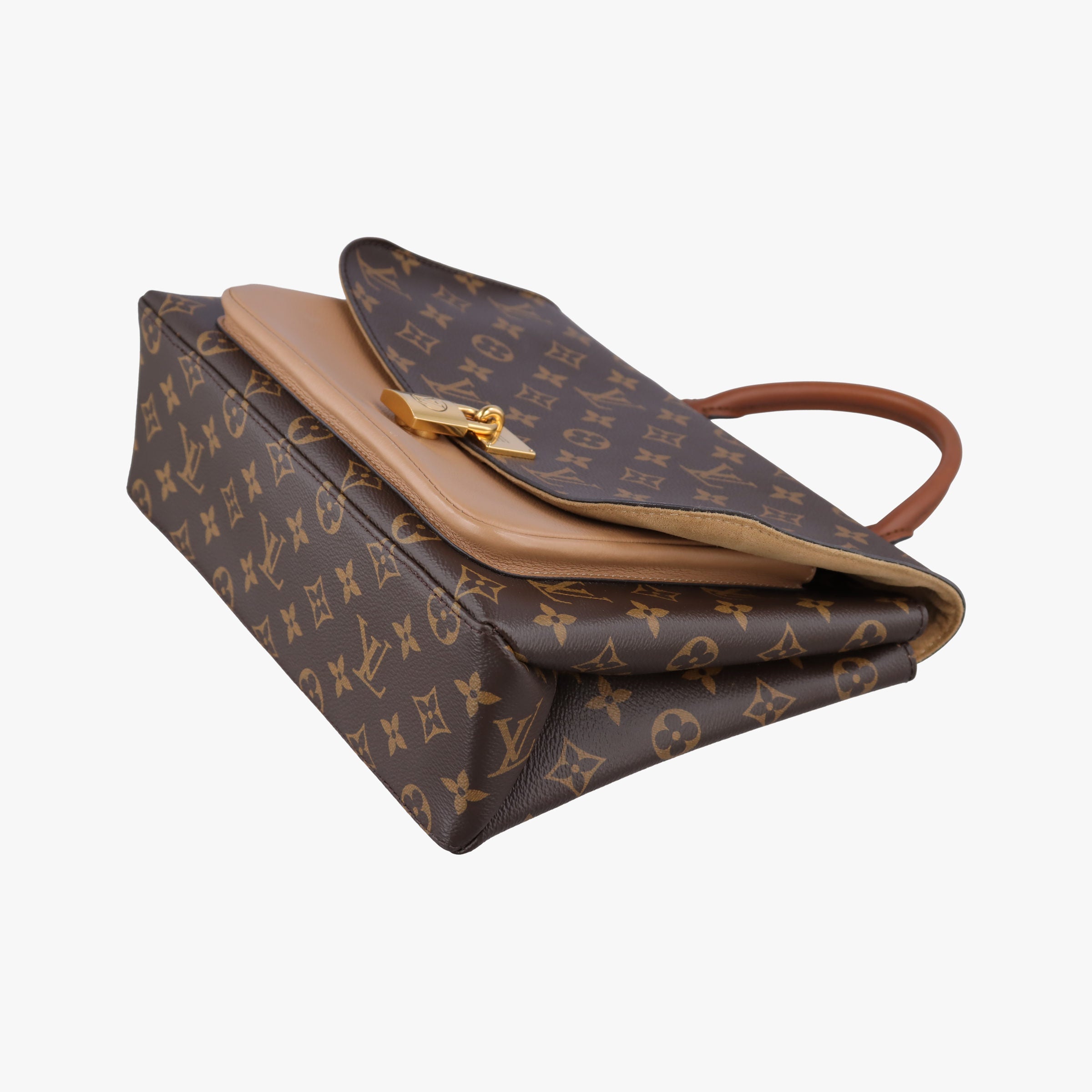 Pre-owned Louis Vuitton MARIGNAN brown×SESAME Monogram Canvas×calf leather M44544 shoulderbag | stylenewstar