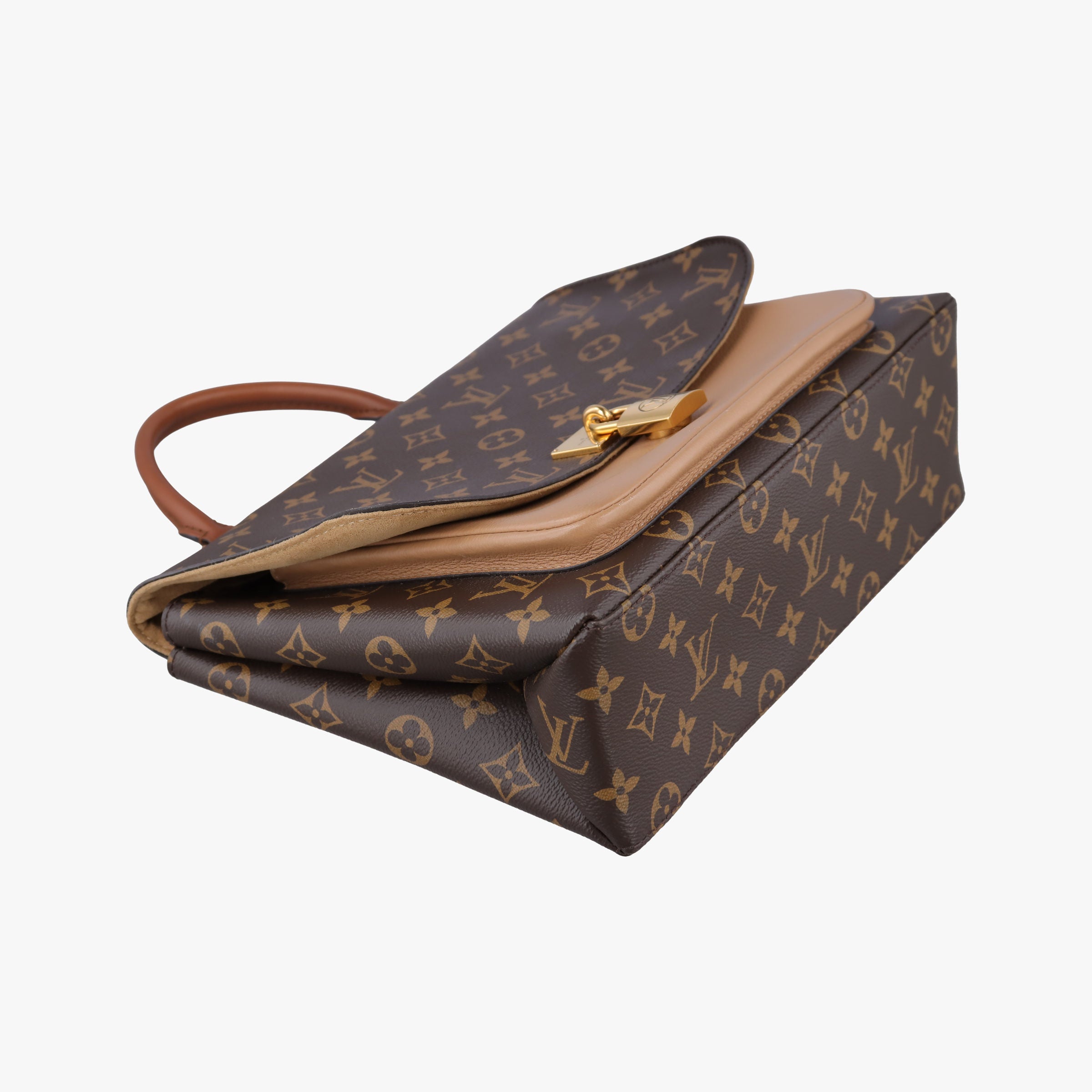 Pre-owned Louis Vuitton MARIGNAN brown×SESAME Monogram Canvas×calf leather M44544 shoulderbag | stylenewstar