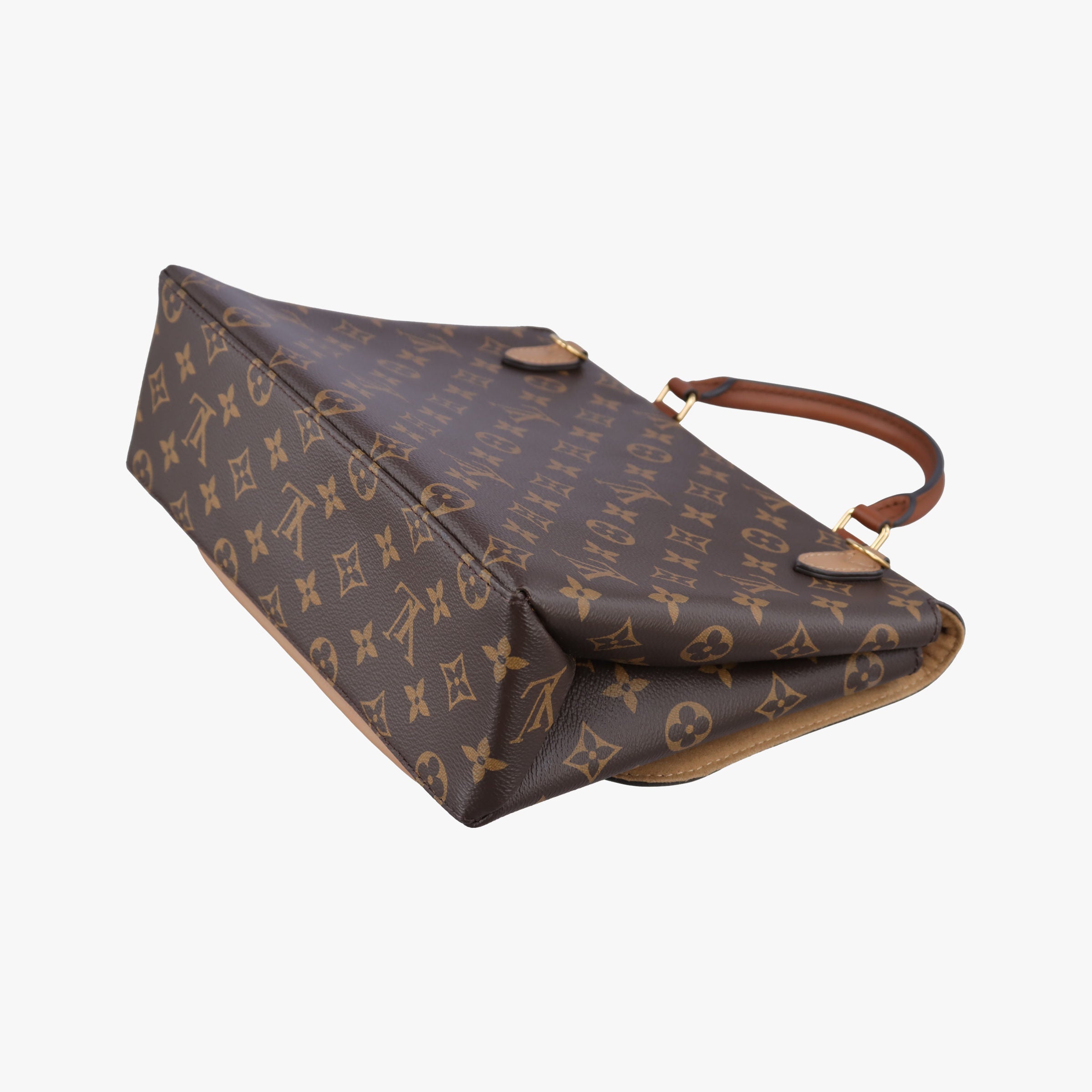 Pre-owned Louis Vuitton MARIGNAN brown×SESAME Monogram Canvas×calf leather M44544 shoulderbag | stylenewstar