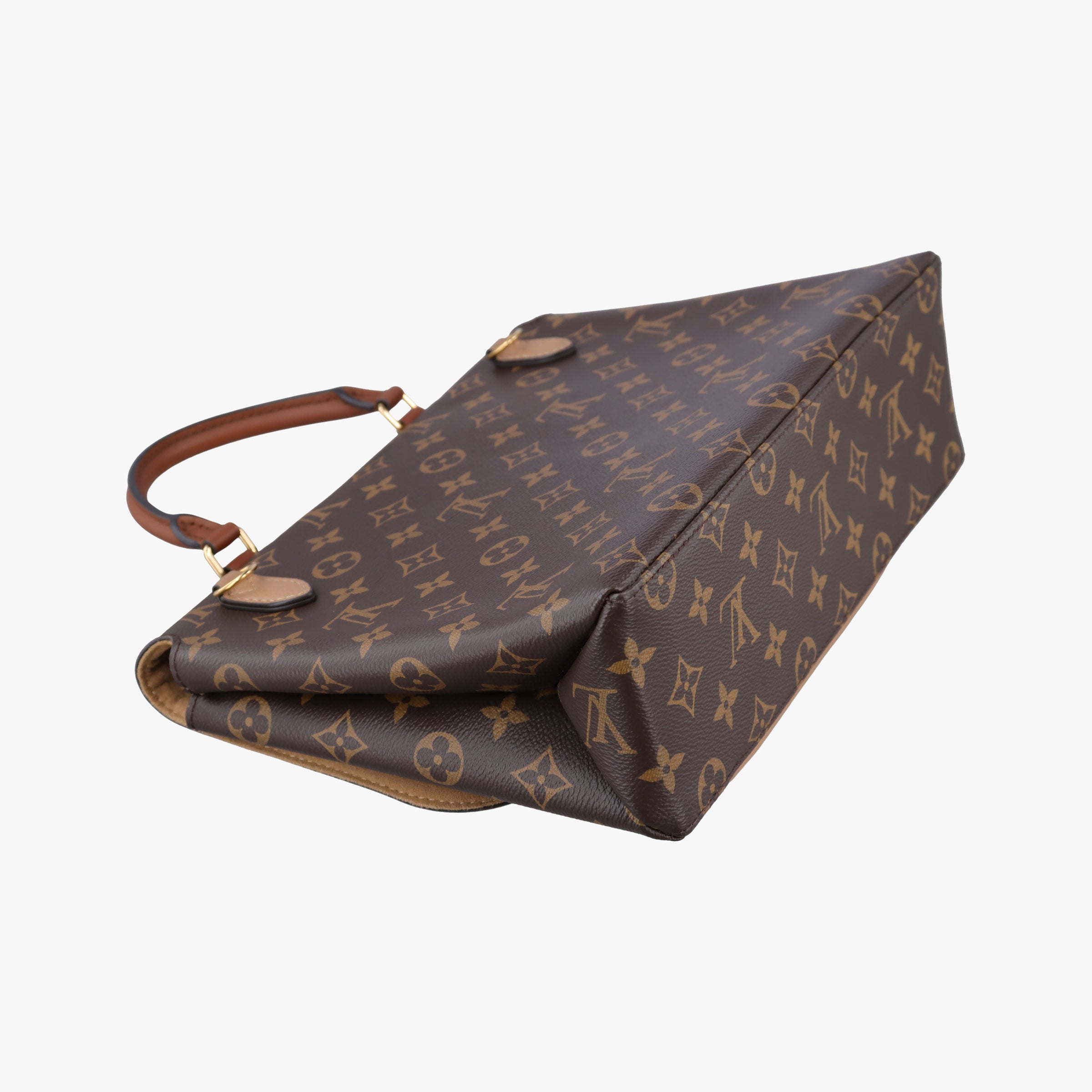 Pre-owned Louis Vuitton MARIGNAN brown×SESAME Monogram Canvas×calf leather M44544 shoulderbag | stylenewstar