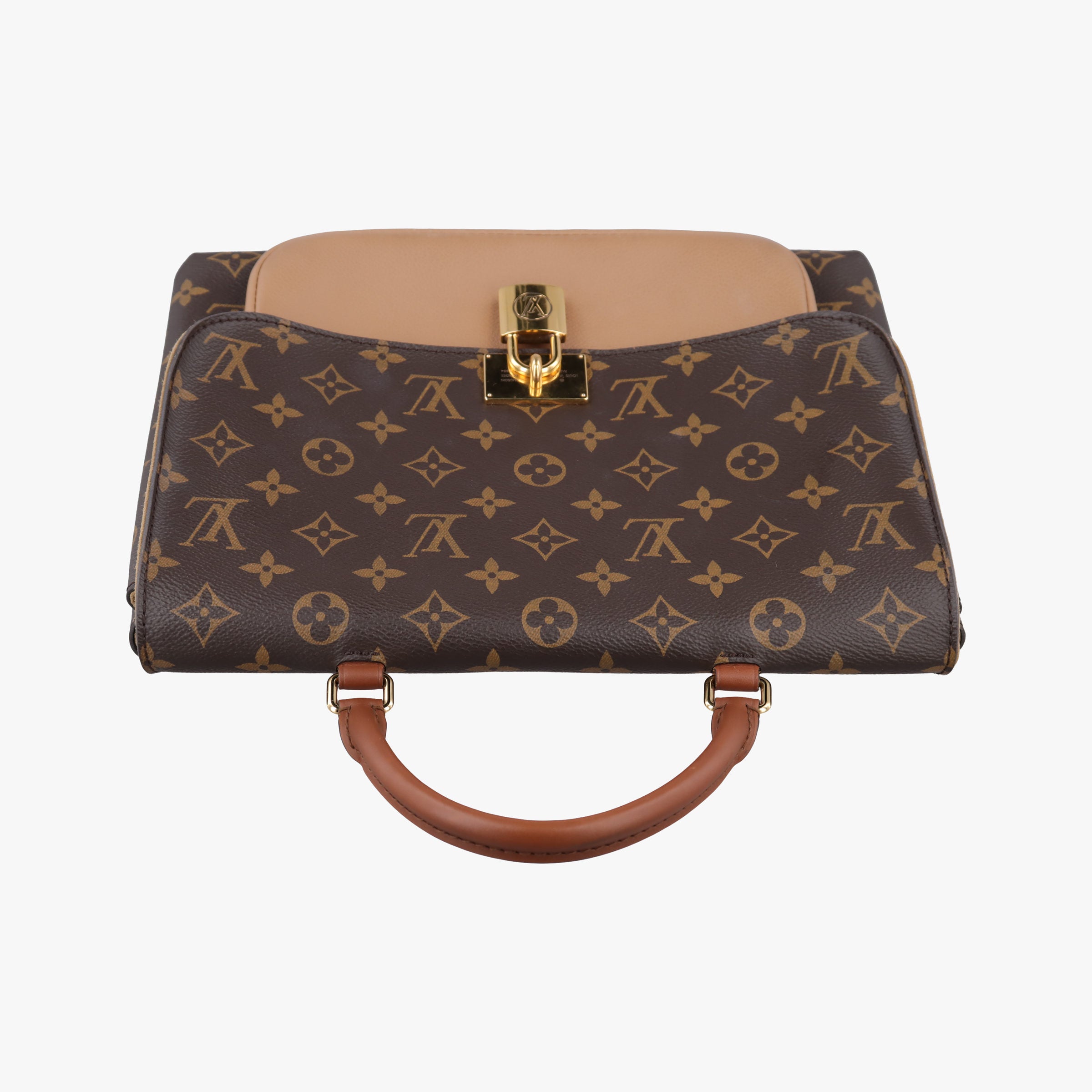 Pre-owned Louis Vuitton MARIGNAN brown×SESAME Monogram Canvas×calf leather M44544 shoulderbag | stylenewstar