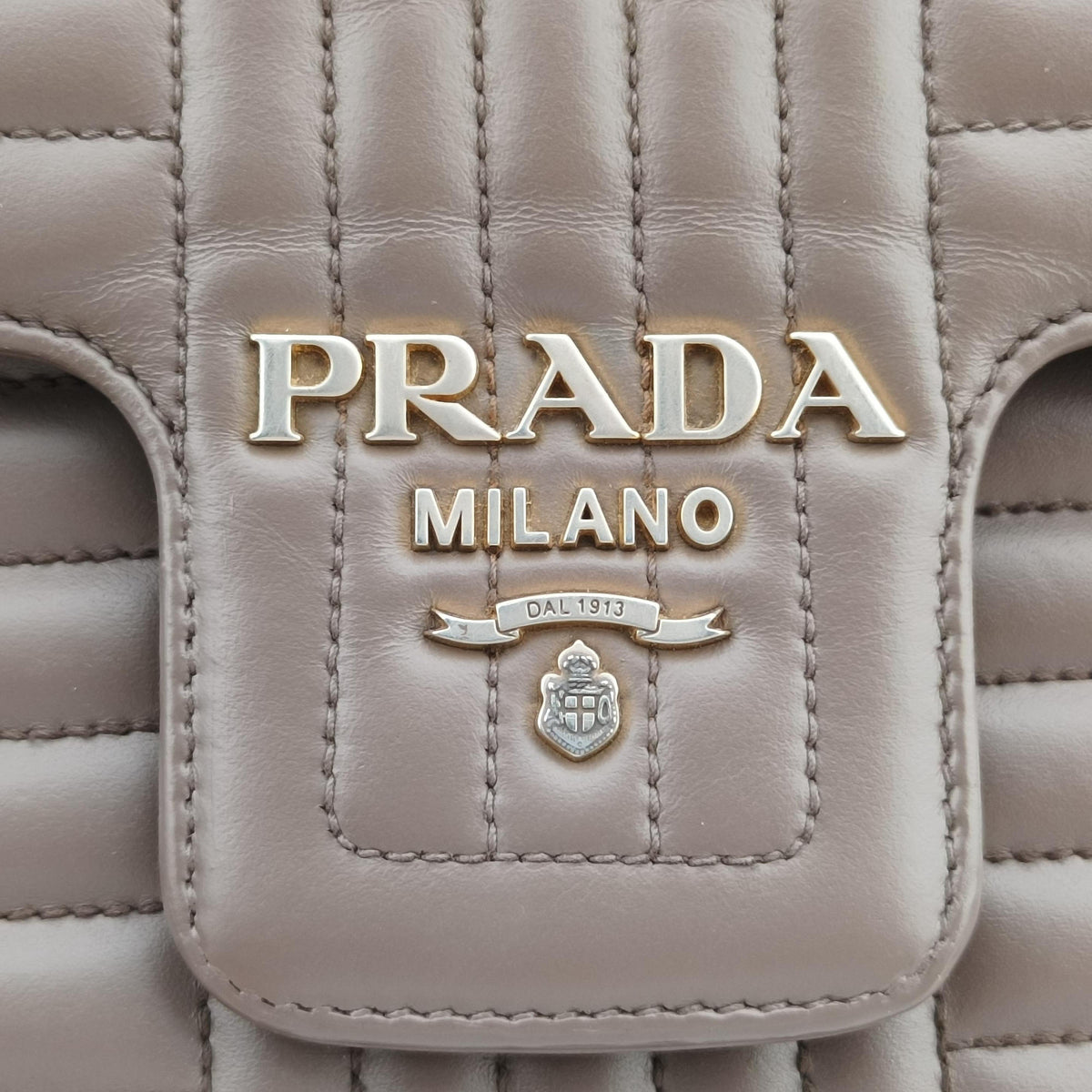 Vintage Prada Diagramme Grayish Brown Leather  shoulderbag | stylenewstar