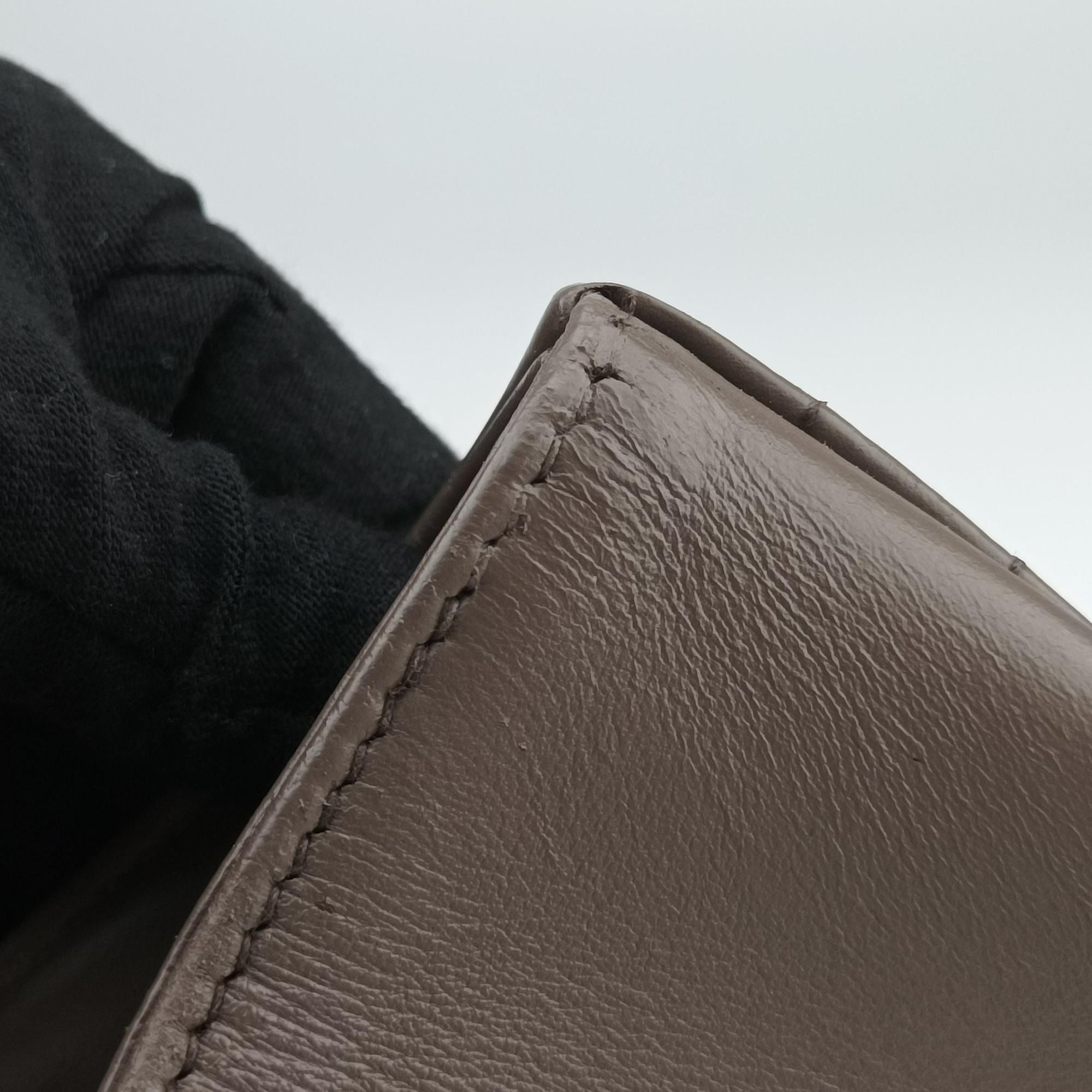 Vintage Prada Diagramme Grayish Brown Leather  shoulderbag | stylenewstar