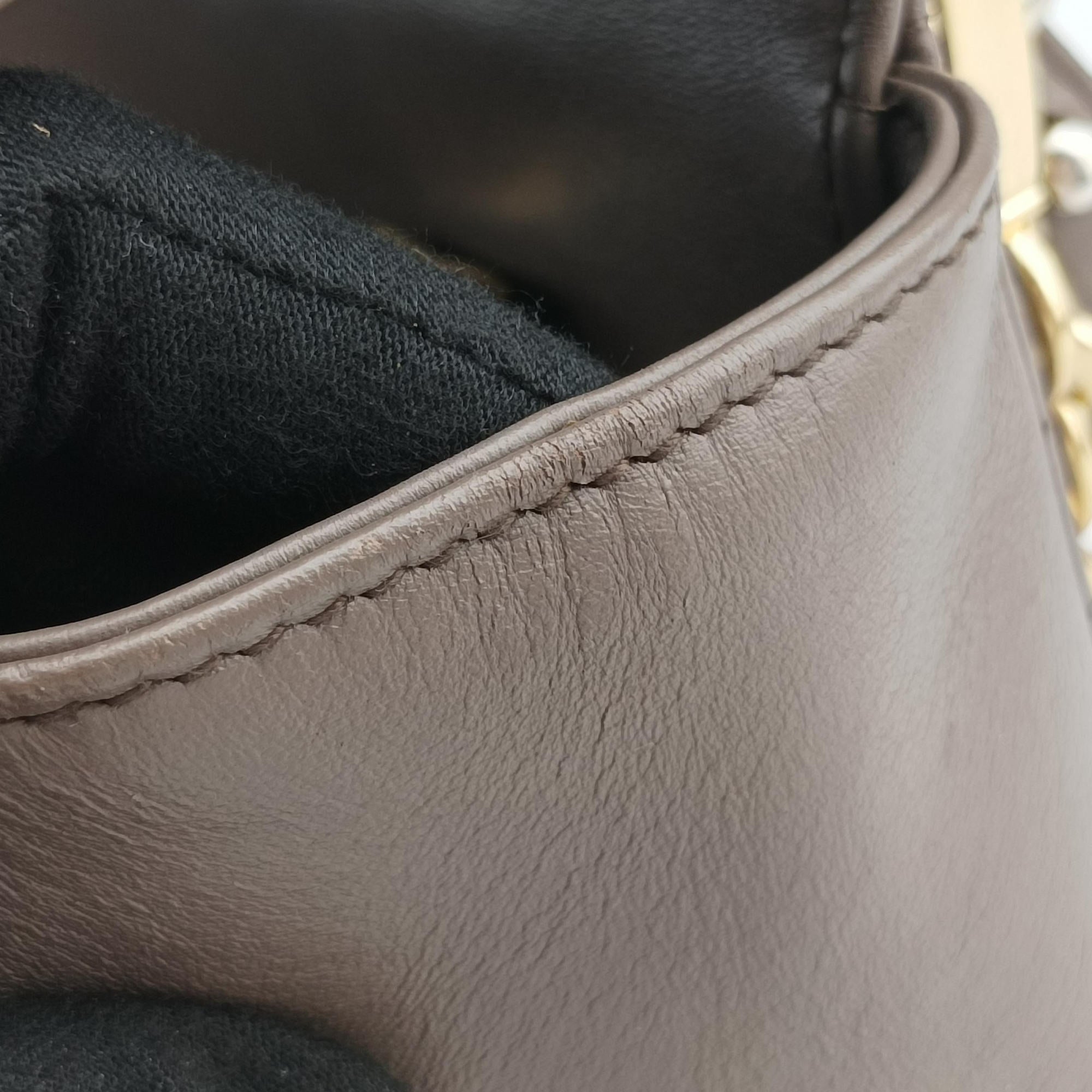 Vintage Prada Diagramme Grayish Brown Leather  shoulderbag | stylenewstar