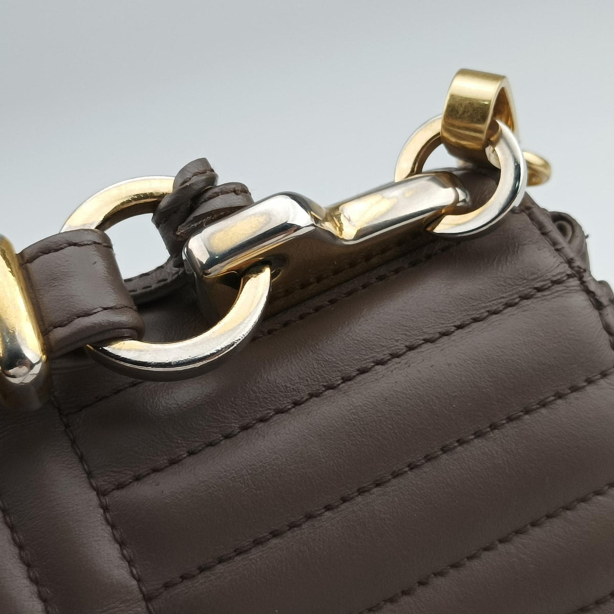 Vintage Prada Diagramme Grayish Brown Leather  shoulderbag | stylenewstar