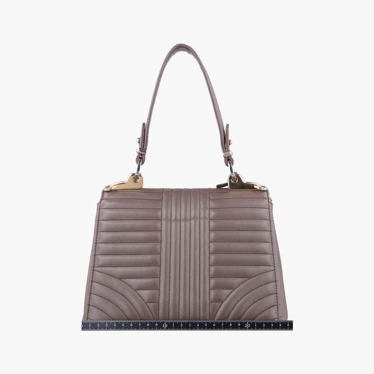 Vintage Prada Diagramme Grayish Brown Leather  shoulderbag | stylenewstar