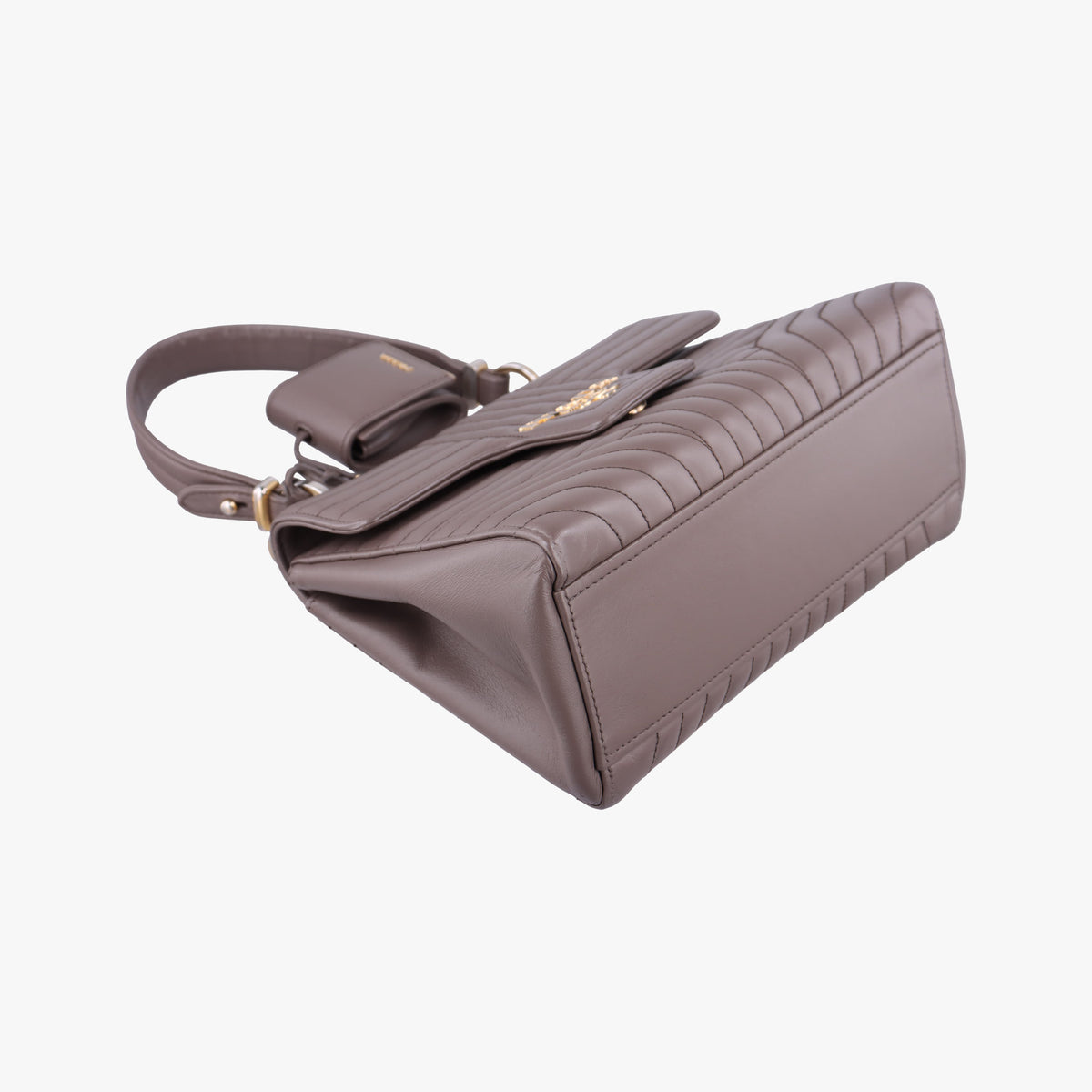 Vintage Prada Diagramme Grayish Brown Leather  shoulderbag | stylenewstar