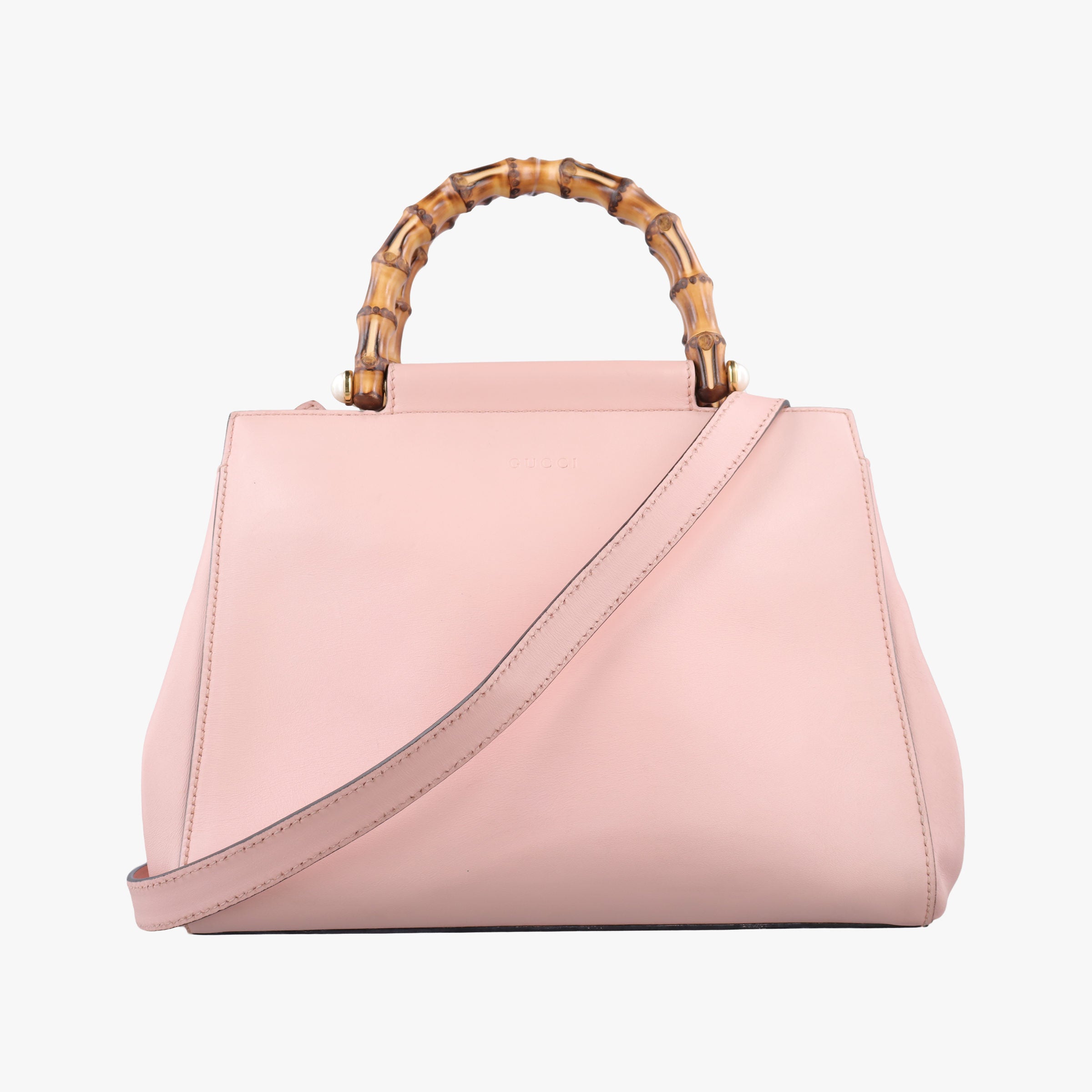 Pre-owned Gucci Bamboo Nymphaea Pink Leather 453767 shoulderbag | stylenewstar