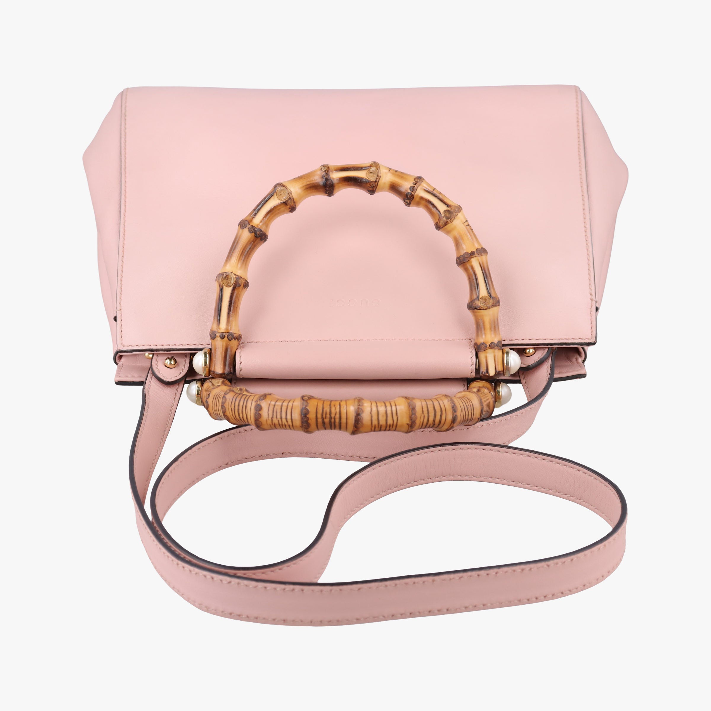 Pre-owned Gucci Bamboo Nymphaea Pink Leather 453767 shoulderbag | stylenewstar