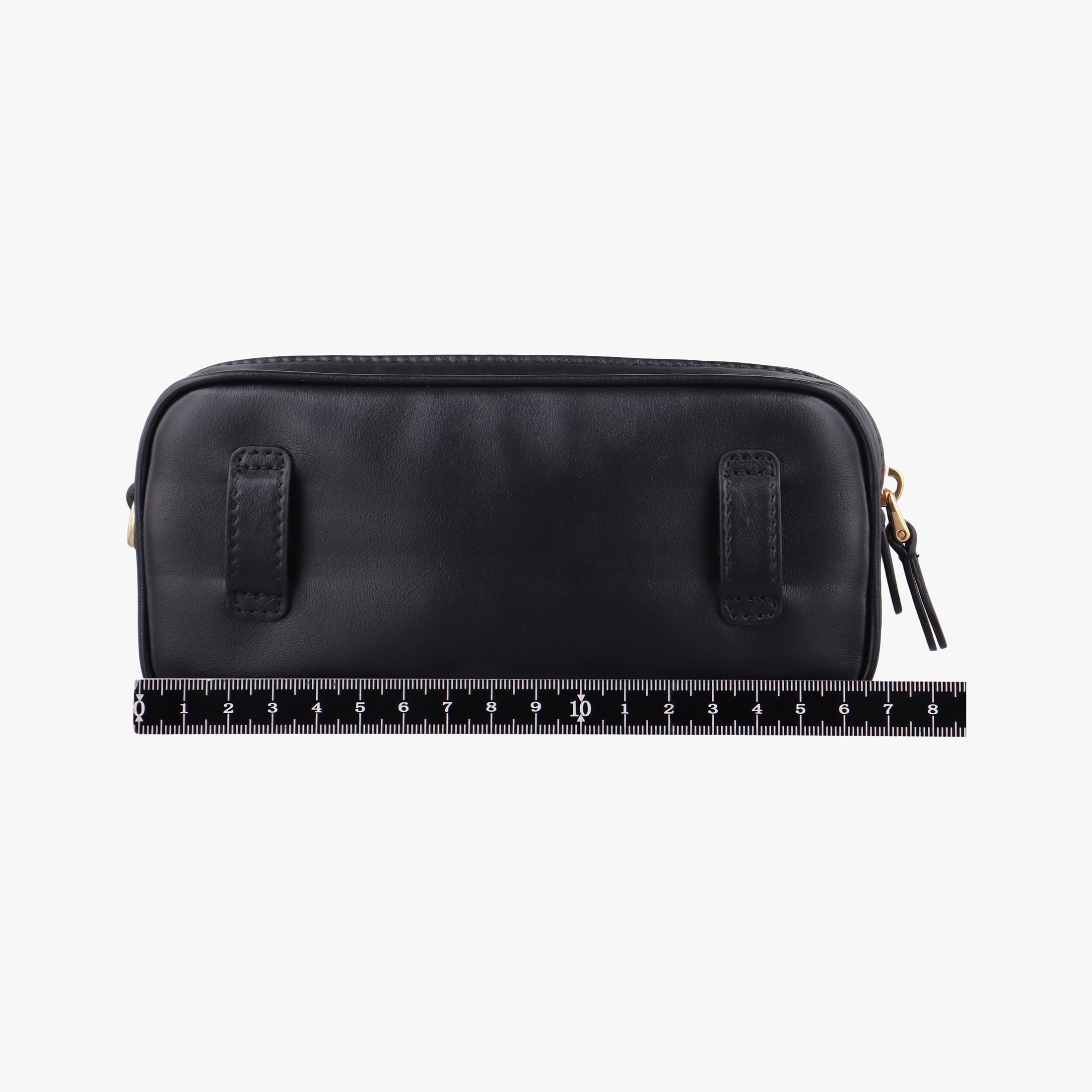 Pre-owned Miu Miu Logo belt Black leather  bum bag/waist bag | stylenewstar