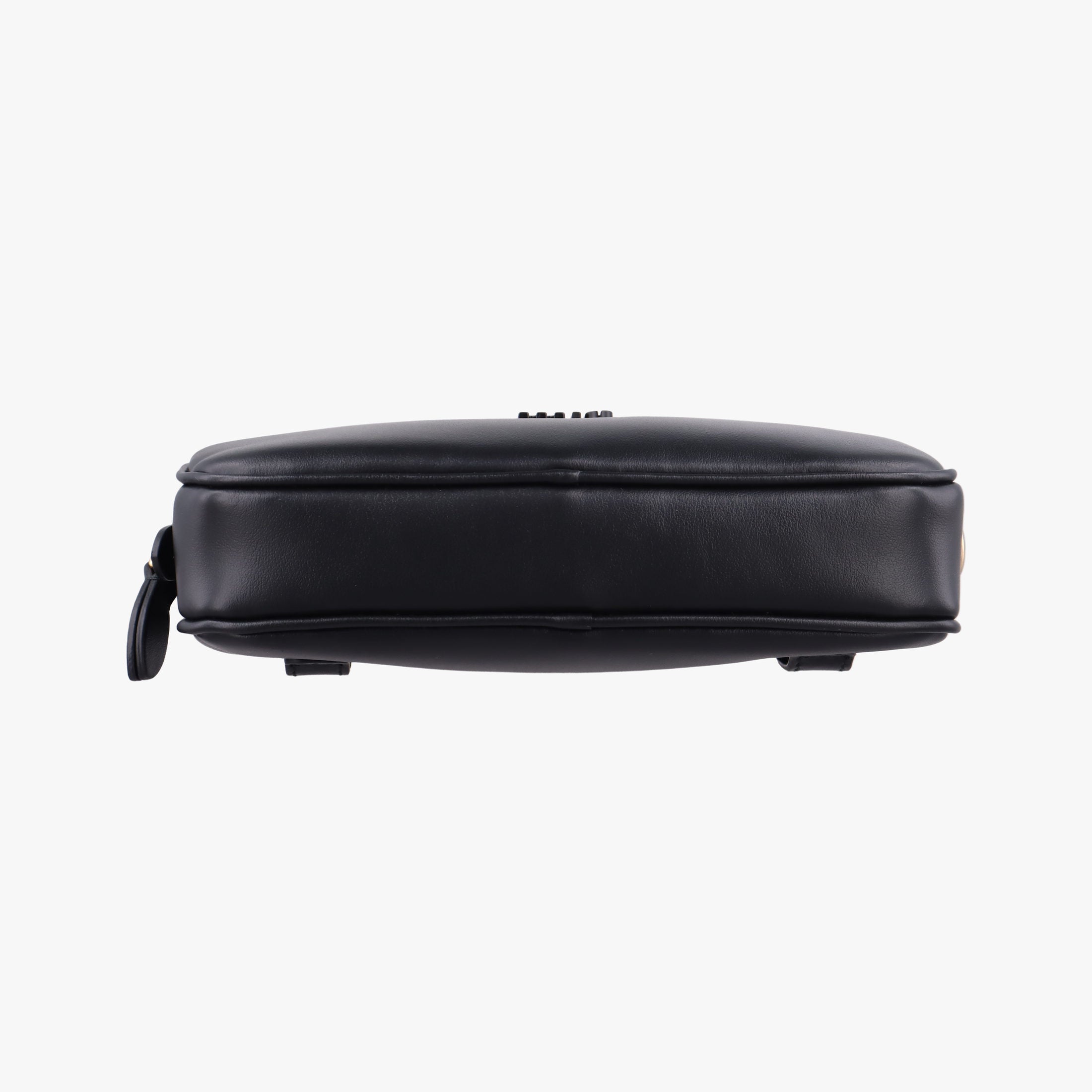 Pre-owned Miu Miu Logo belt Black leather  bum bag/waist bag | stylenewstar