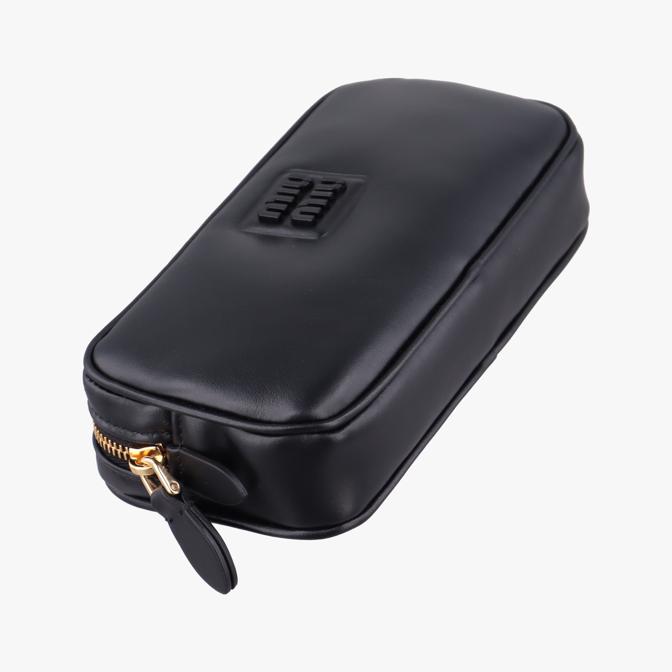 Pre-owned Miu Miu Logo belt Black leather  bum bag/waist bag | stylenewstar