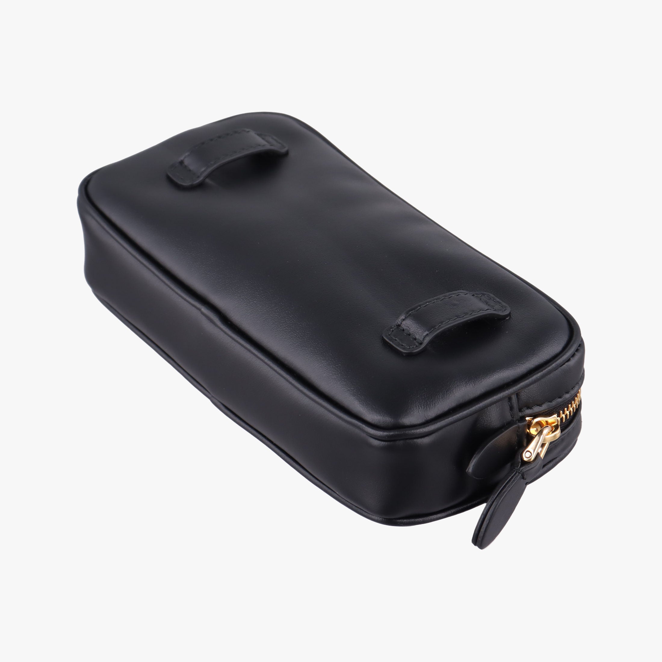 Pre-owned Miu Miu Logo belt Black leather  bum bag/waist bag | stylenewstar