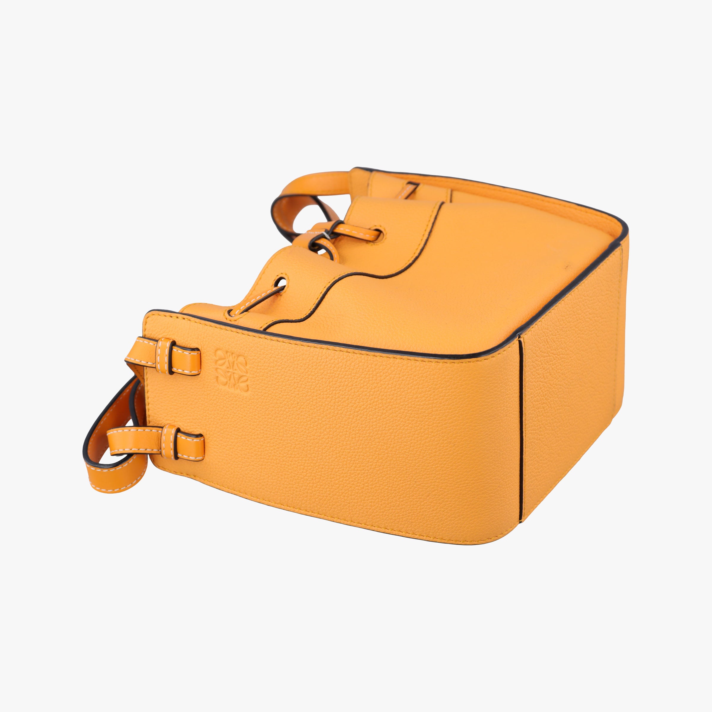 Pre-owned Loewe Hammock Drawstring Mini Orange Leather  shoulderbag | stylenewstar