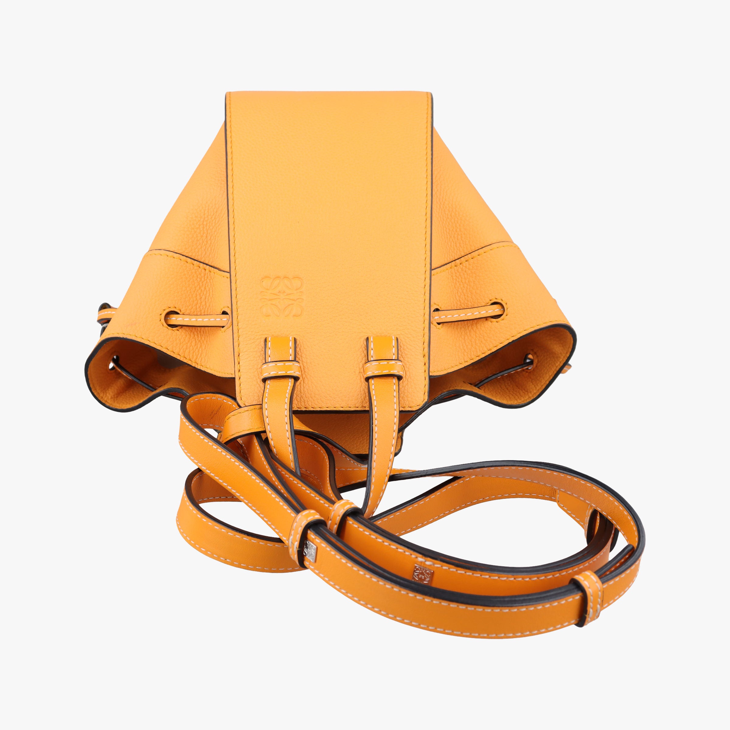 Pre-owned Loewe Hammock Drawstring Mini Orange Leather  shoulderbag | stylenewstar
