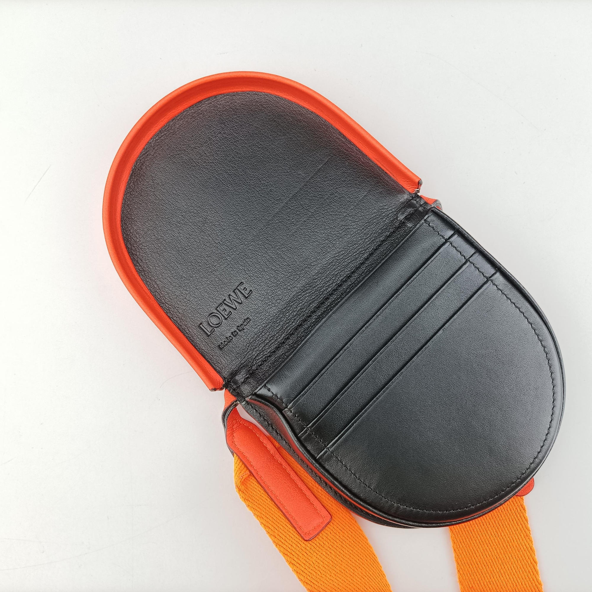 Pre-owned Loewe Heel Pouch mini Orange Leather  shoulderbag | stylenewstar